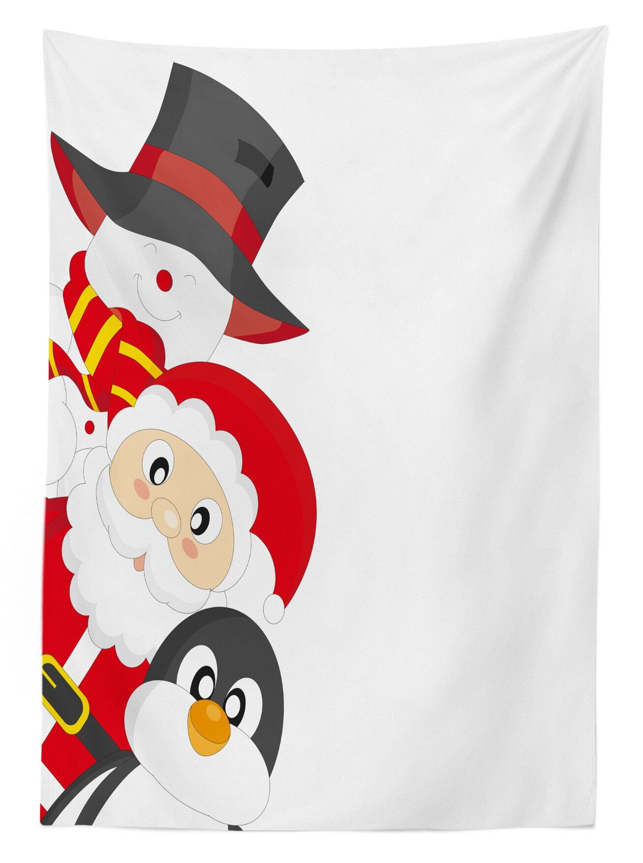 Abakuhaus Außen Santa Farbfest Farben, Bereich Klare geeignet Tischdecke Penguin den Weihnachten Für Waschbar Happy