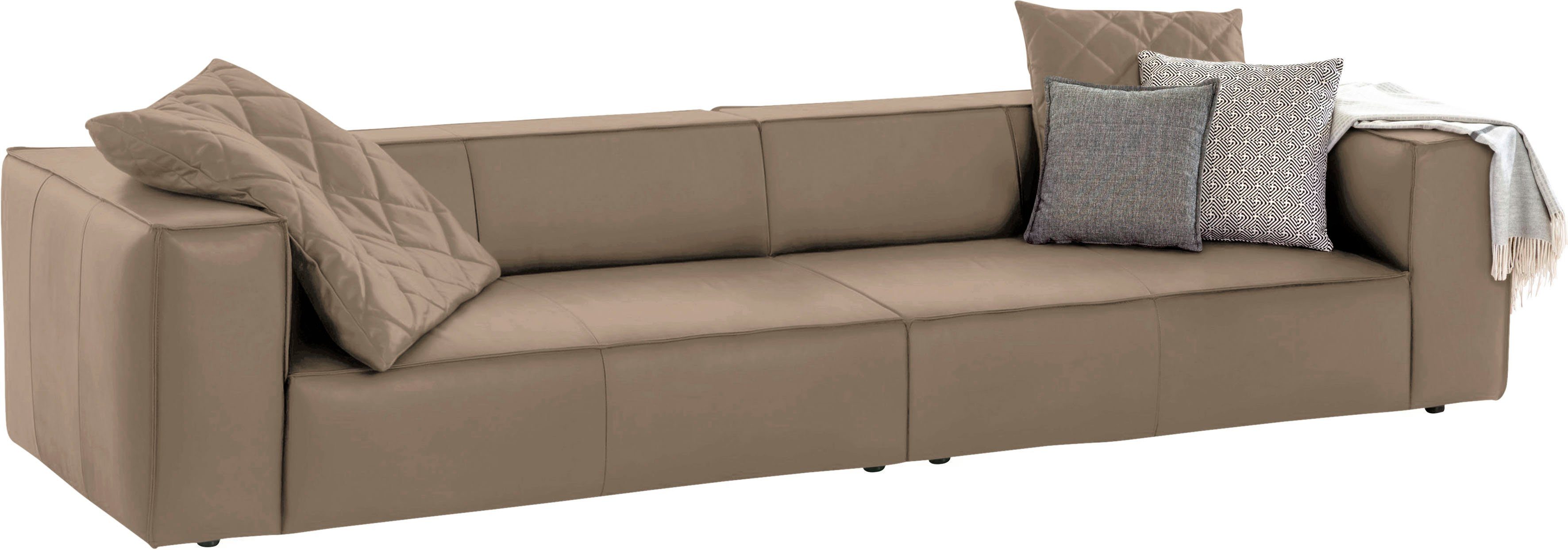 W.SCHILLIG 4-Sitzer around-the-block Mega Sofa, viel Platz, Breite 300cm, bequem, mit eleganter Biese, mit Federkern