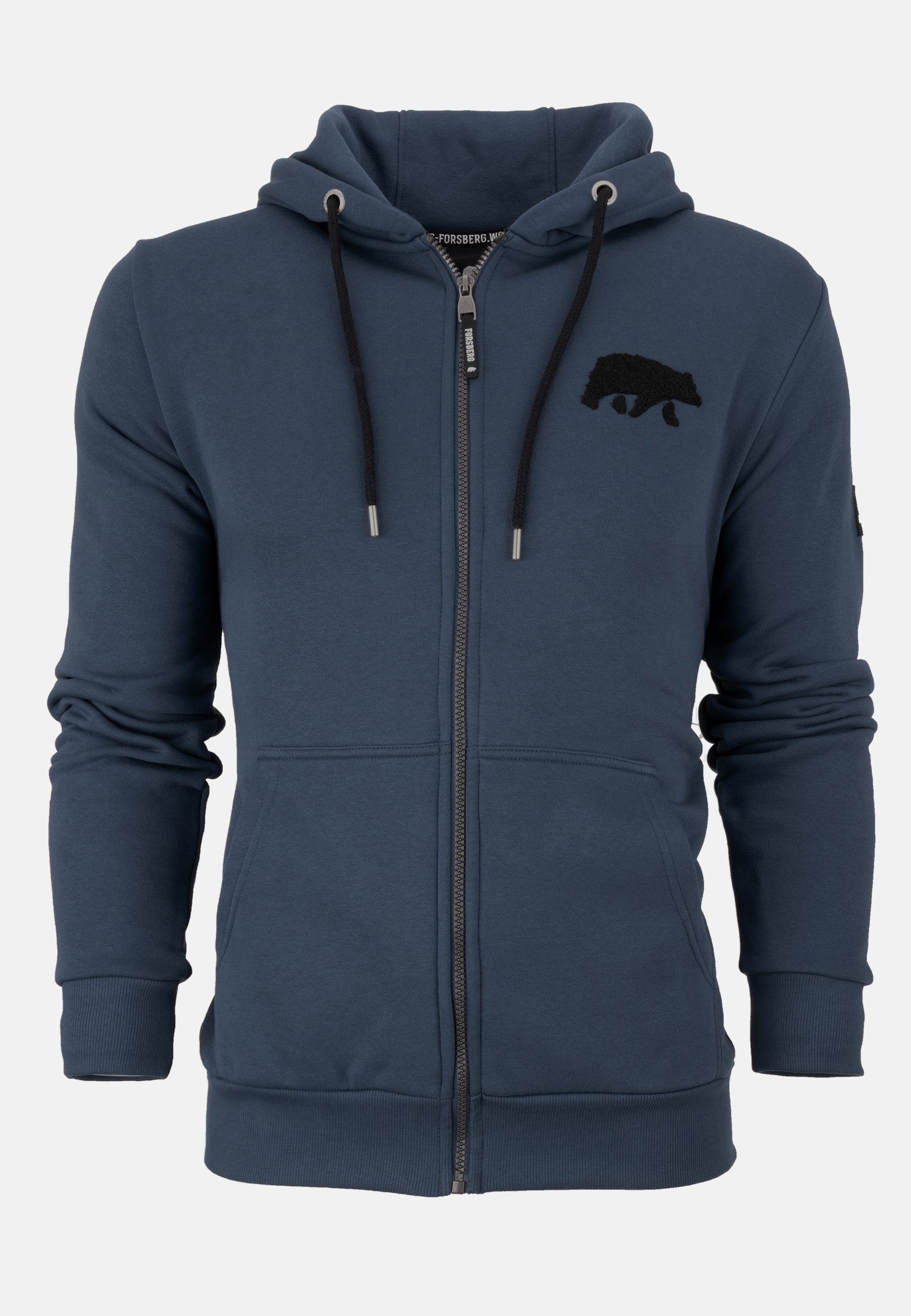 FORSBERG Sweatshirt Zip-Hoodie mit Frottee Logo günstig online kaufen