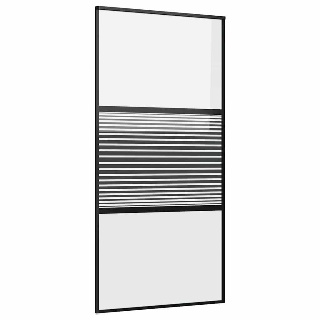 vidaXL Zimmertür 102,5 x 2 x 205 cm Schiebetür Schwarz 1025x205 cm Gehärtetes Glas Alum