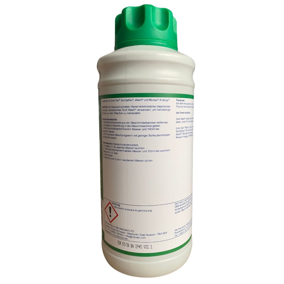 Nikwax NIKWAX TechWash 1 Liter Reinigungsmittel Kleidung Spezialwaschmittel