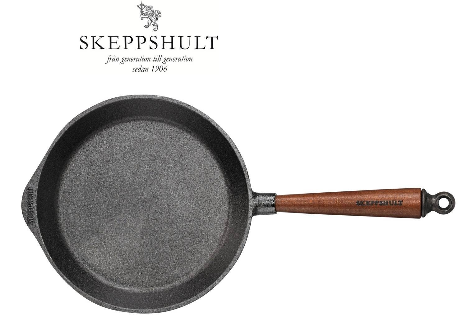 Skeppshult Bratpfanne Skeppshult Gusseisen Bratpfanne Ø 24 cm mit Walnussholzgriff