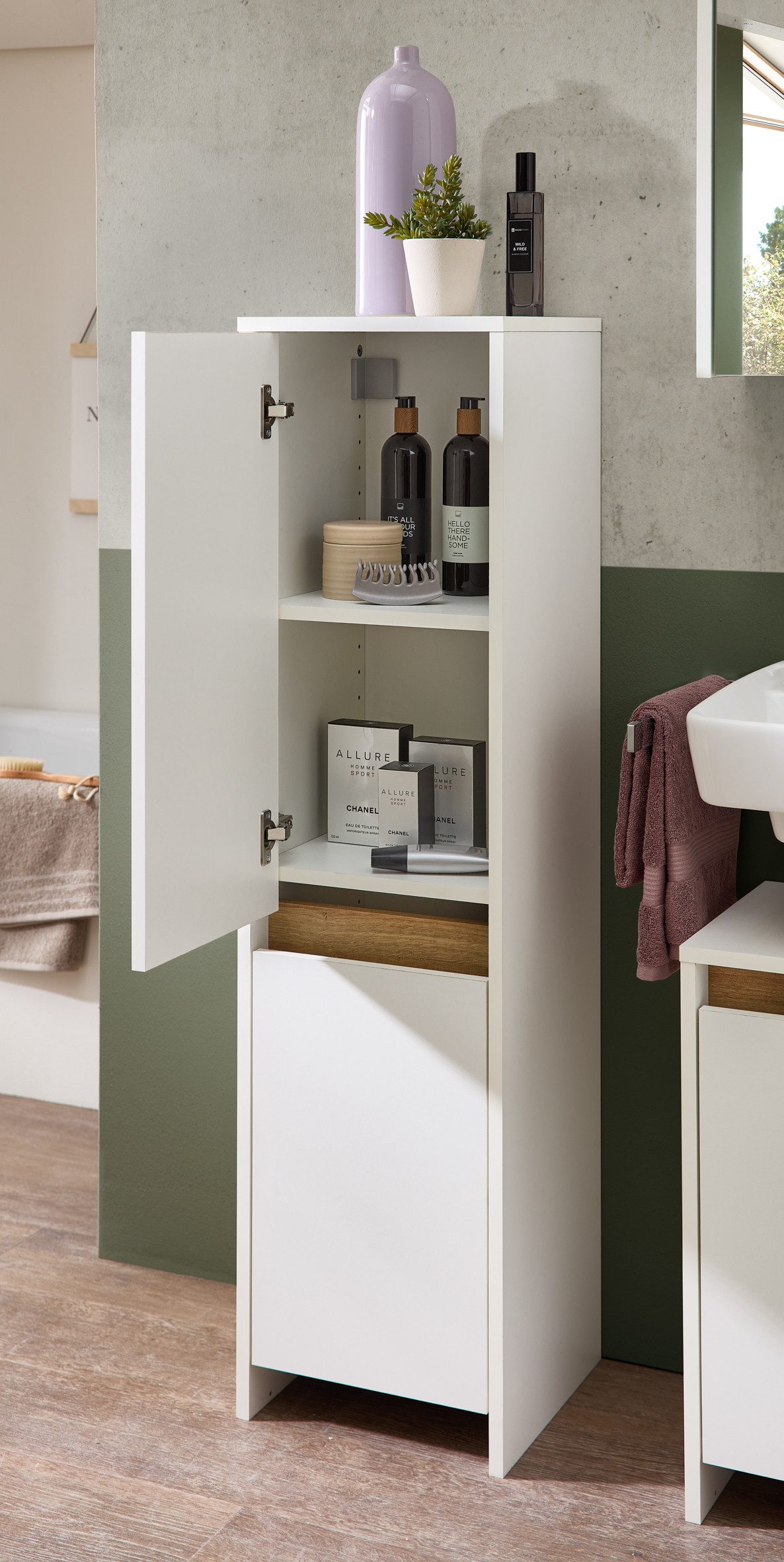 Saphir Midischrank Quickset 100, Badschrank 32,4 cm breit, 2 Türen 2 Einleg günstig online kaufen