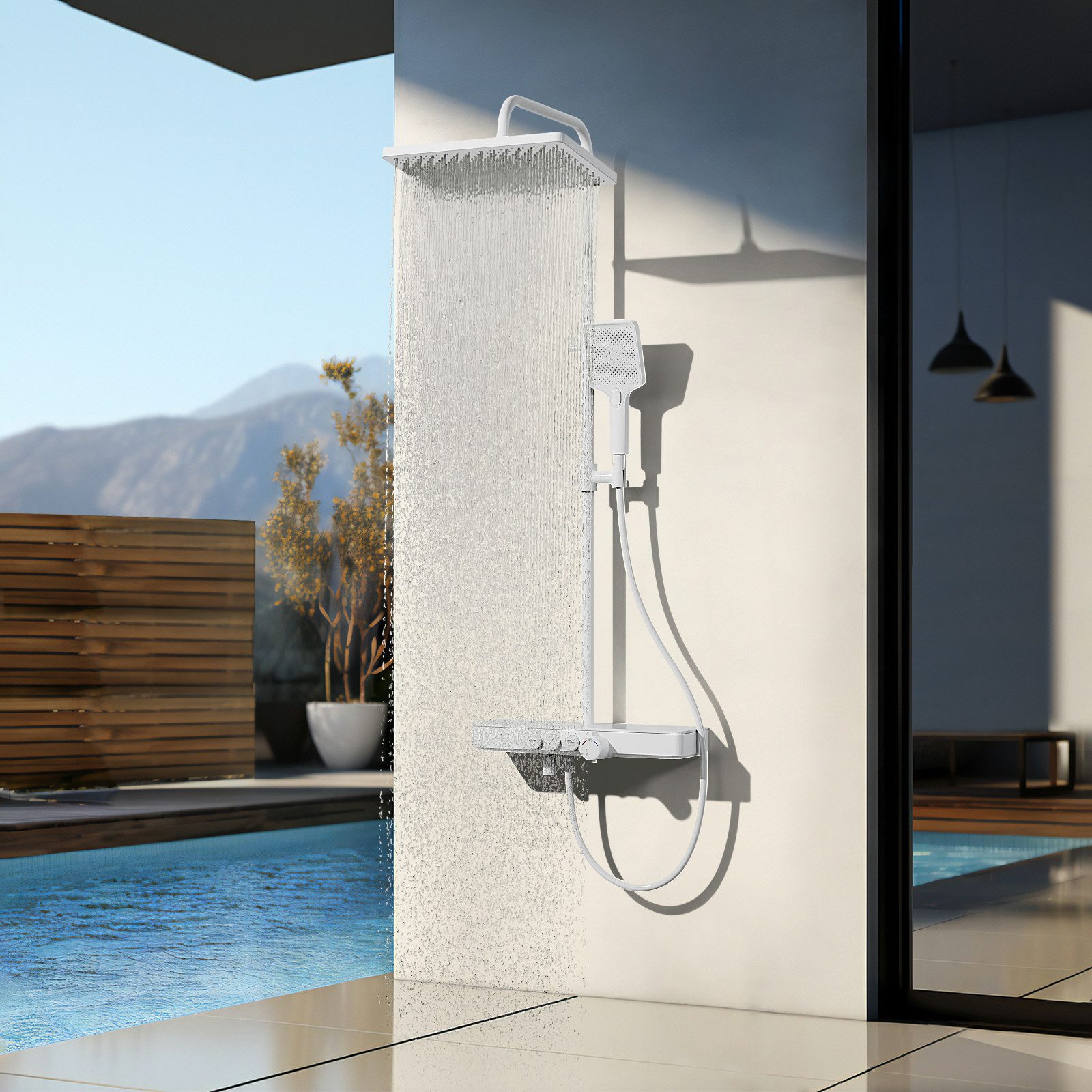 Duschsystem mit Thermostat Regendusche Komplettset mit Thermostat und Duscharmatur