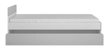 Feldmann-Wohnen Stauraumbett Albi (Albi, 1-tlg., Bett), 120x200cm weiß grau Hochglanz mit Lattenrost