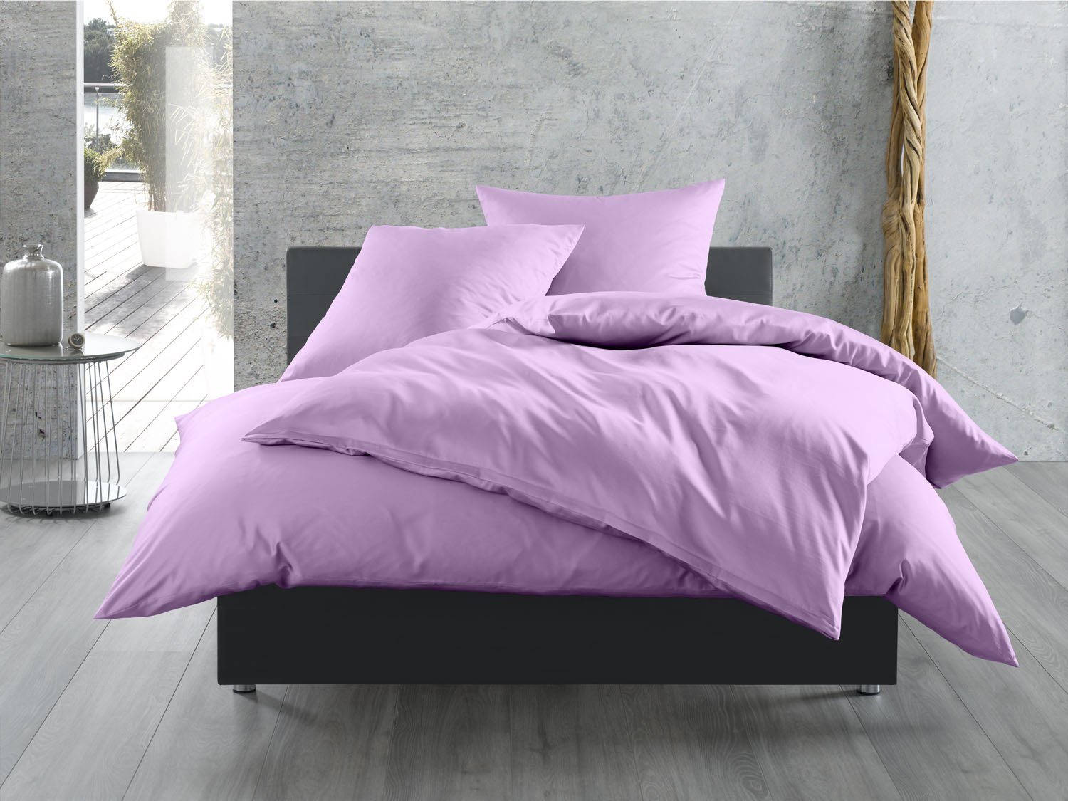 BETTWAESCHE-MIT-STIL Постельное белье Mako Satin Постельное белье uni einfarbig, Mako-Satin, 2 teilig
