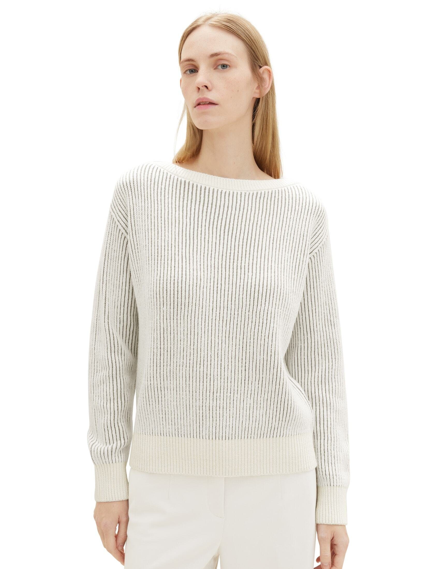 Strickpullover Strickpullover mit U-Boot Ausschnitt