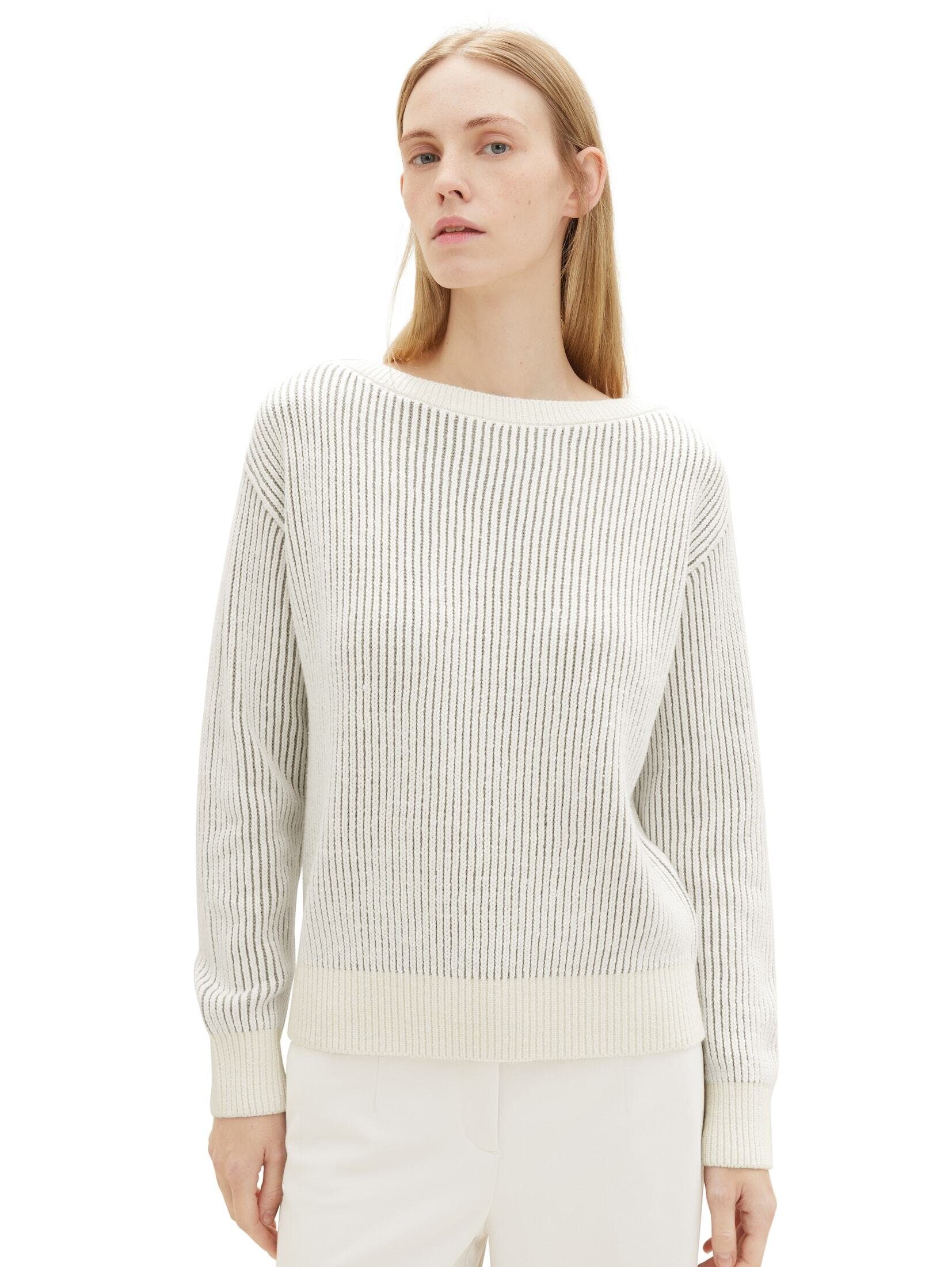 TOM TAILOR Strickpullover Strickpullover mit U-Boot Ausschnitt