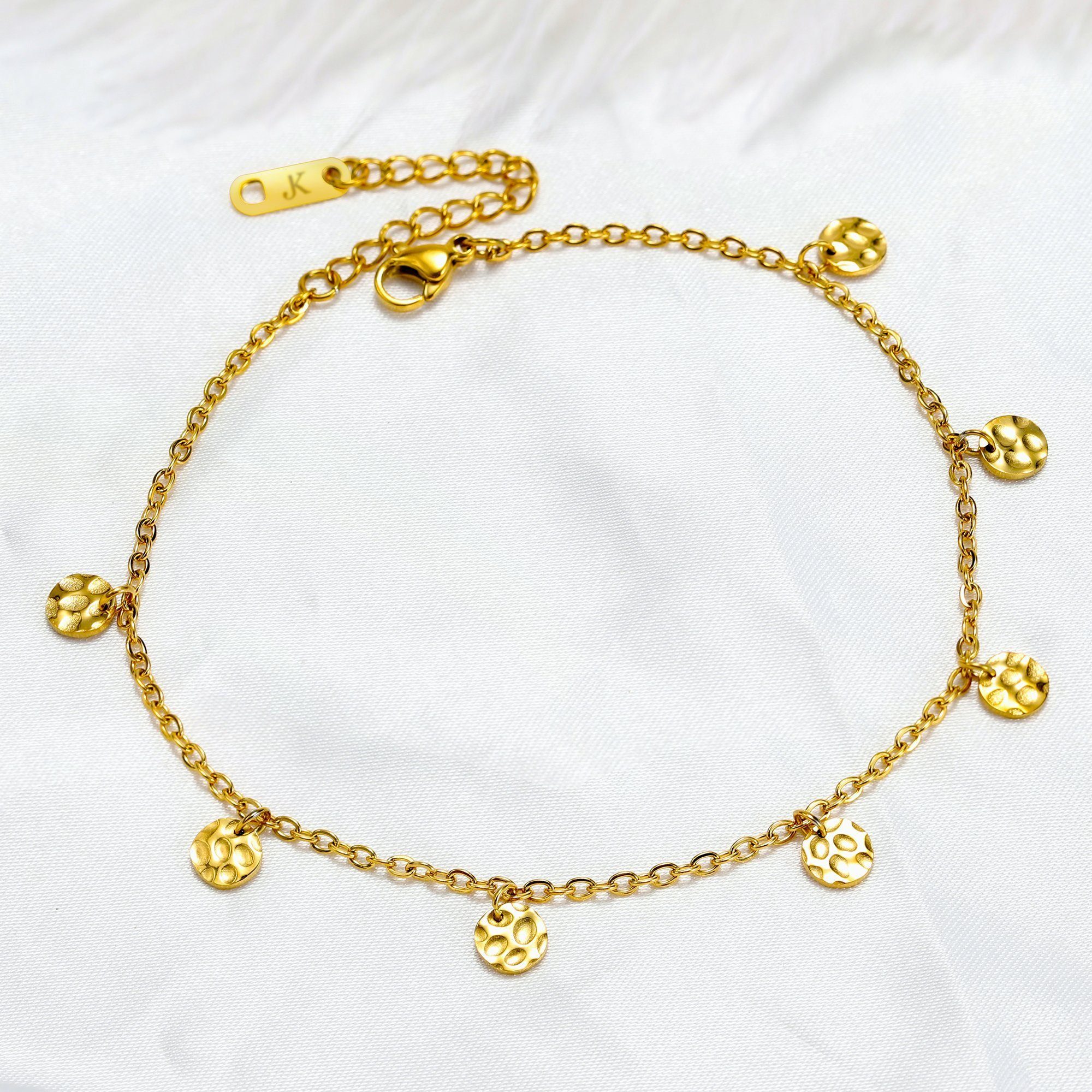 Kim Johanson Schmuckset Mond (Set, 3-tlg., Inkl. Schmuckbox), Kette, Armband & Fußkette mit Plättchen