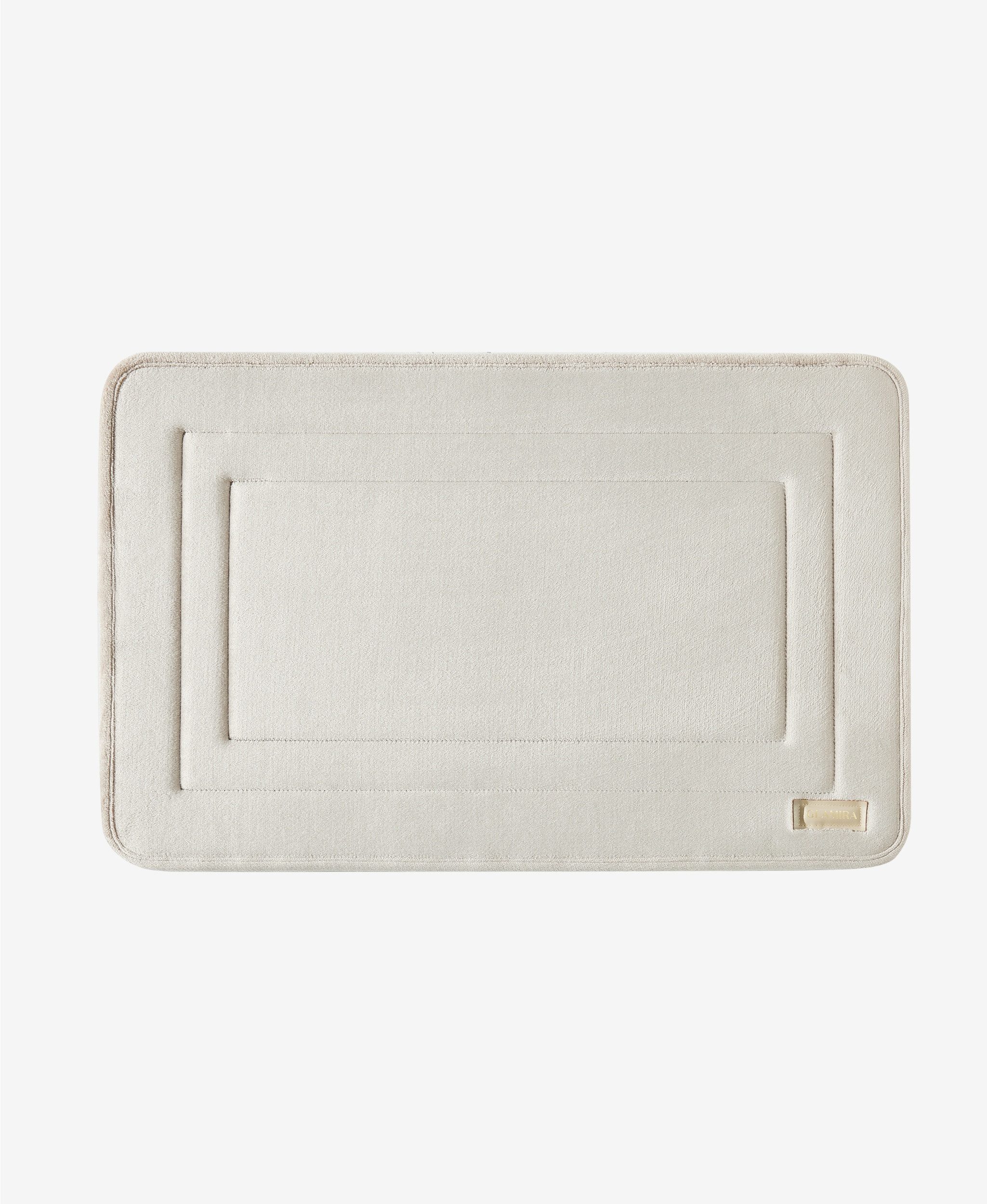 GLAMIRA Badematte Memory-Foam-Badematte, Höhe 12 mm, Memory Schaum, 100% Polyester, Face: 280 GSM Flannel, Middle: 1.2 cm - 45D Memory Foam, Back: 3D Mesh, rechteckig, 2-tlg. Badematte, Memory Schaum