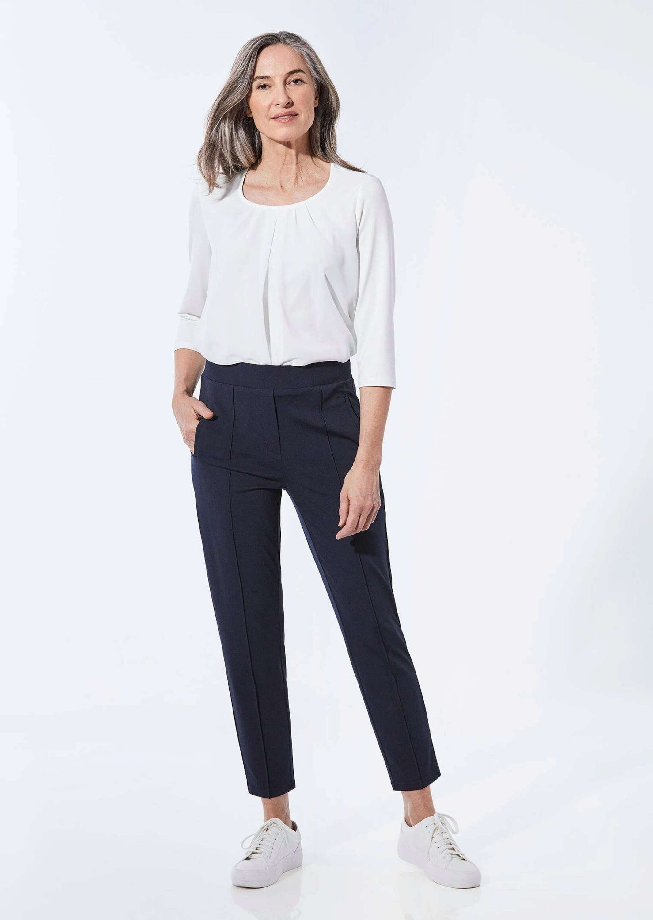 GOLDNER Schlupfhose Elegante 7/8-Schlupfhose SARA Slim Fit Jerseyhose mit R günstig online kaufen