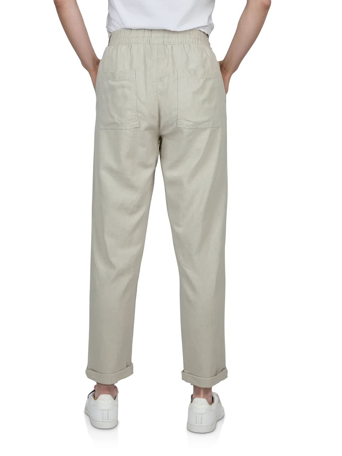 DENIMFY Chinohose Damen Leinenhose DFLinda Regular Fit Sommer Freizeithose mit Taschen
