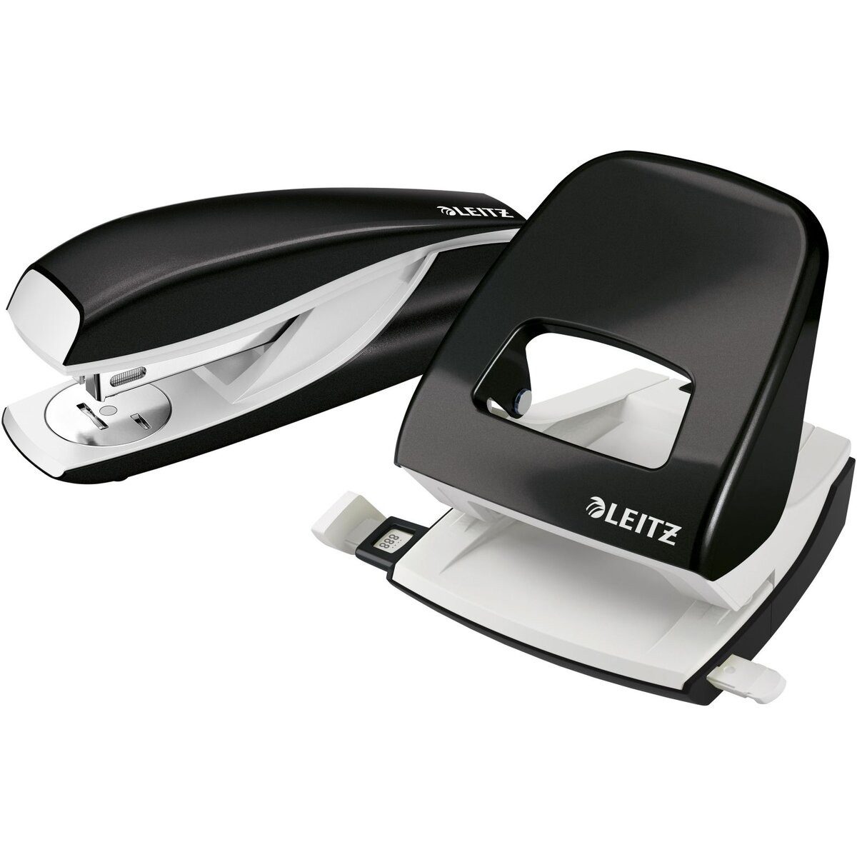 LEITZ Tischaufsatz Schreibtisch-Set Locher NeXXt Wow Locher/Heftgerät 5008/5502 schwarz