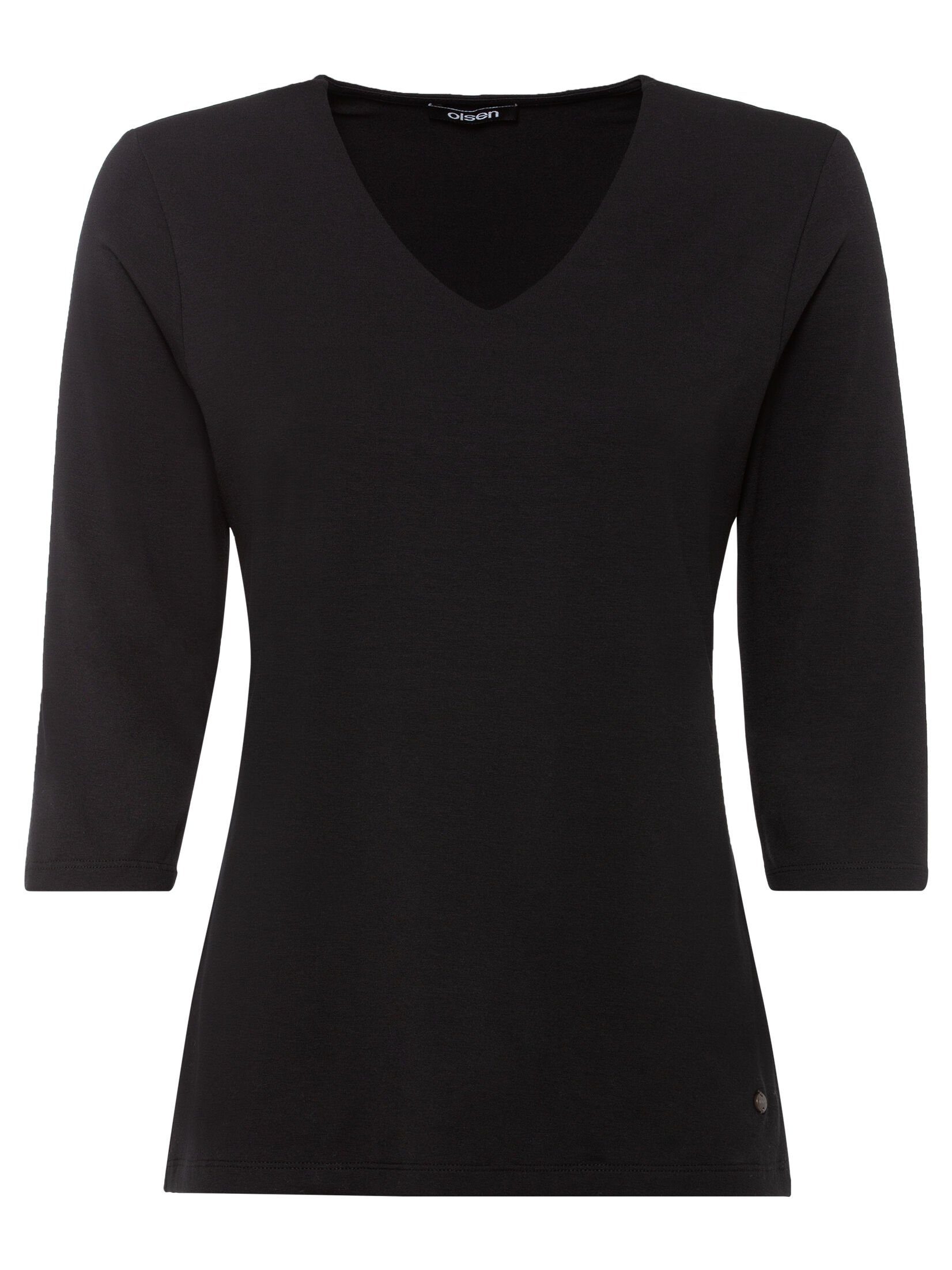 Olsen Uni-Look V-Shirt Black im