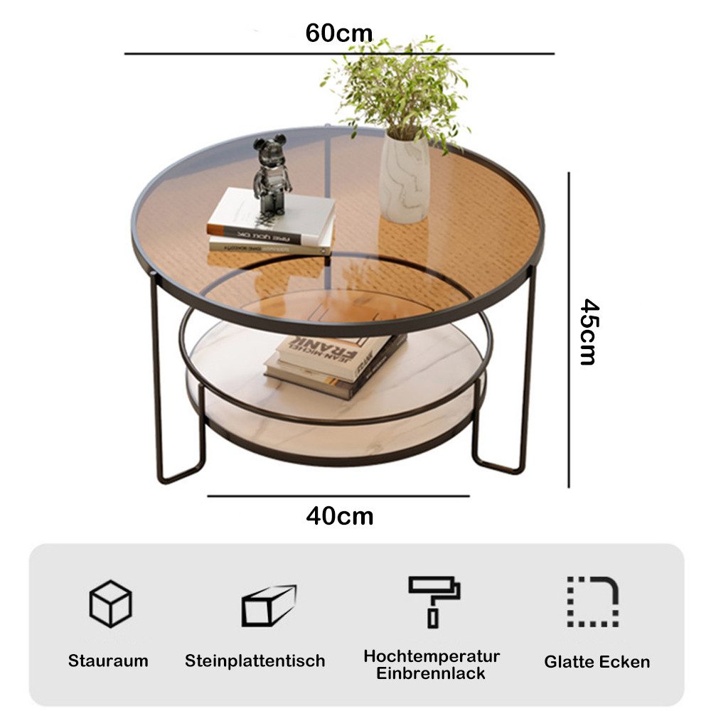 NUODWELL Couchtisch Couchtisch Rund, Wohnzimmertisch Moderner günstig online kaufen