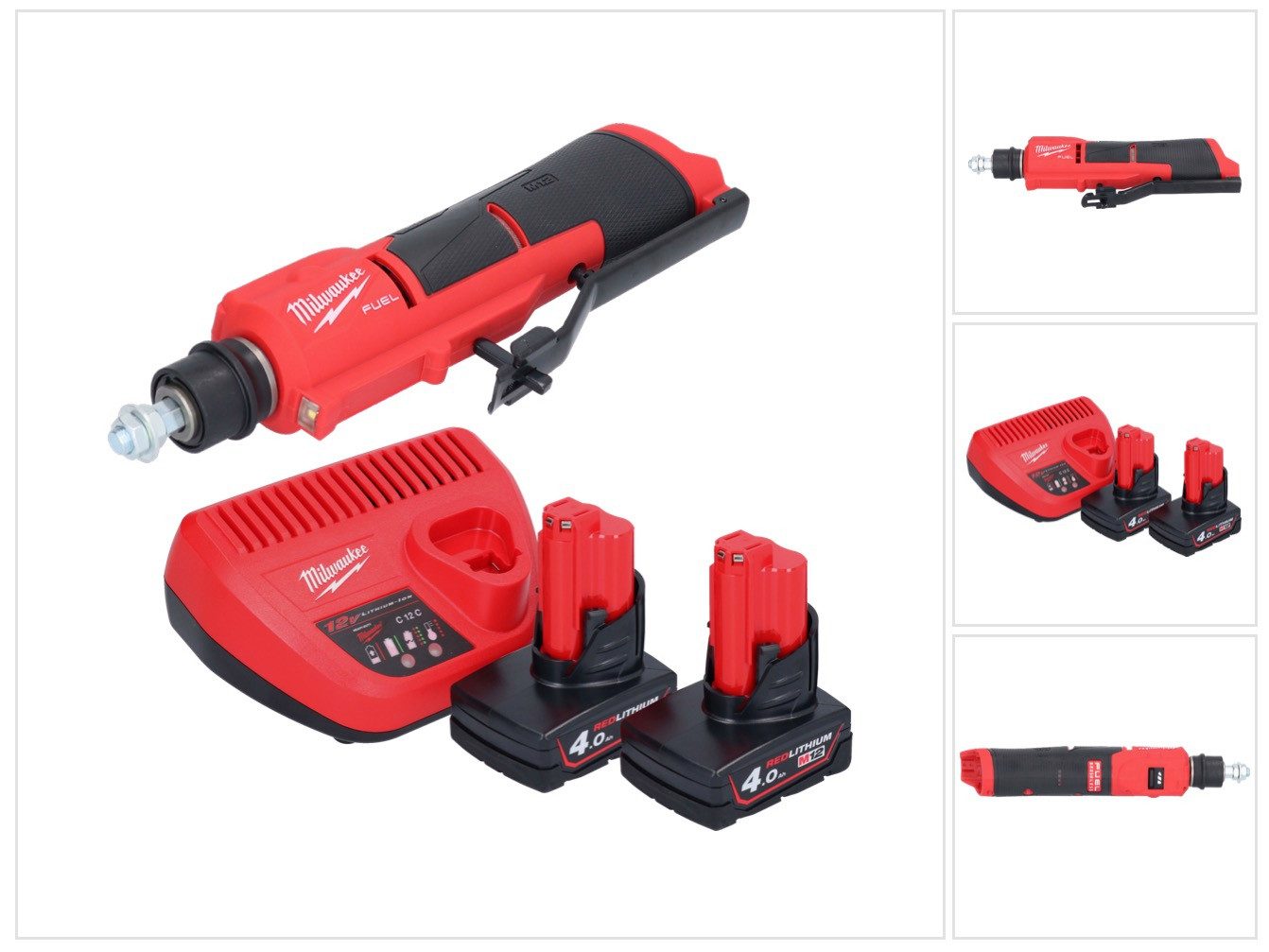 Milwaukee Rundschleifer Milwaukee M12 FTB-402 Akku Reifenaufrauer 12 V 7/16" Hex Brushless + 2