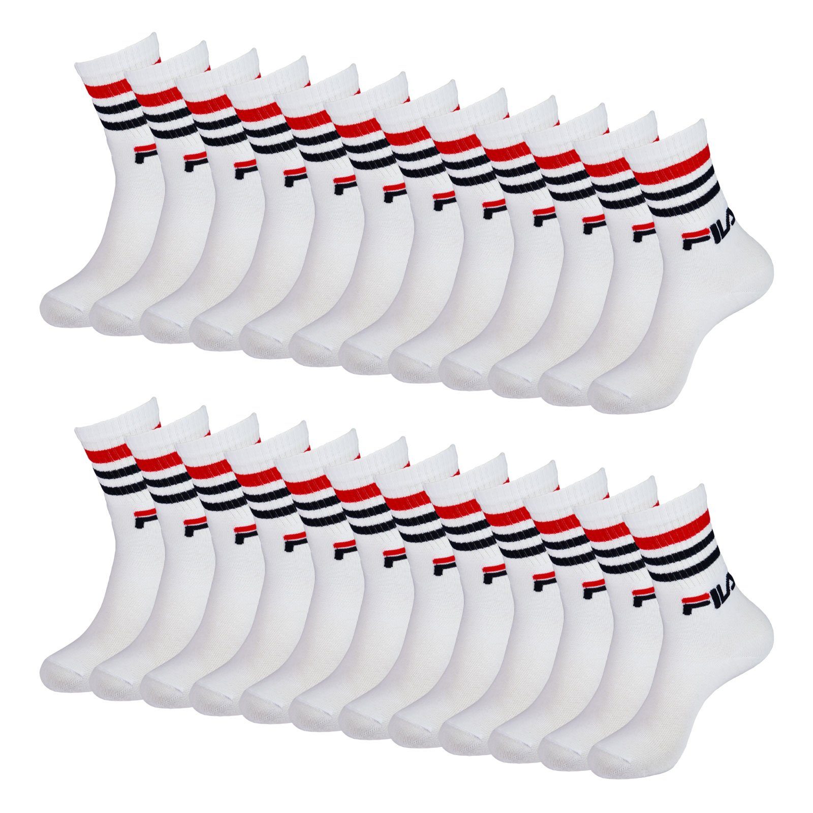 Fila Langsocken Crowsocks Calze (12-Paar) im sportlichen Retrolook mit Rippbündchen 300 white