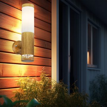 etc-shop LED Wandstrahler, Leuchtmittel inklusive, Kaltweiß, Warmweiß, Neutralweiß, Tageslichtweiß, Farbwechsel, Wandleuchte Aussen Edelstahl LED Außenlampe Garten mit