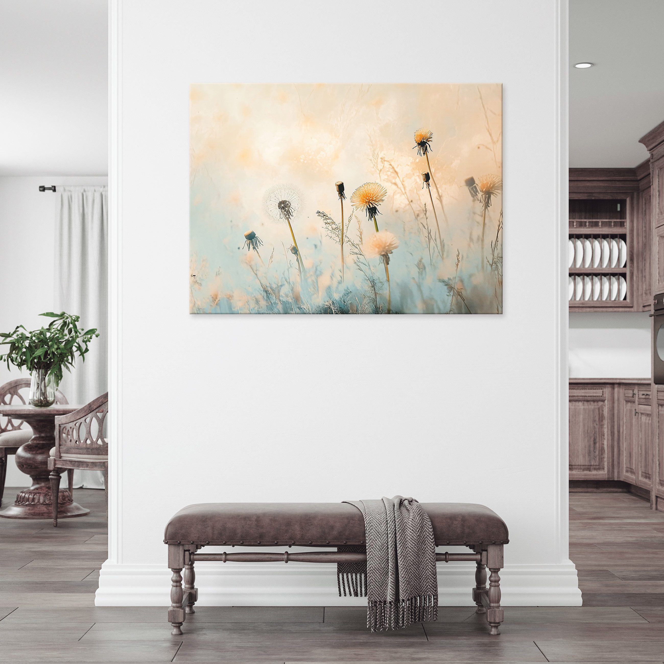 Wallarena Leinwandbild Blumen Abstrakt Beige Modern Wandbilder Wand Deko XX günstig online kaufen