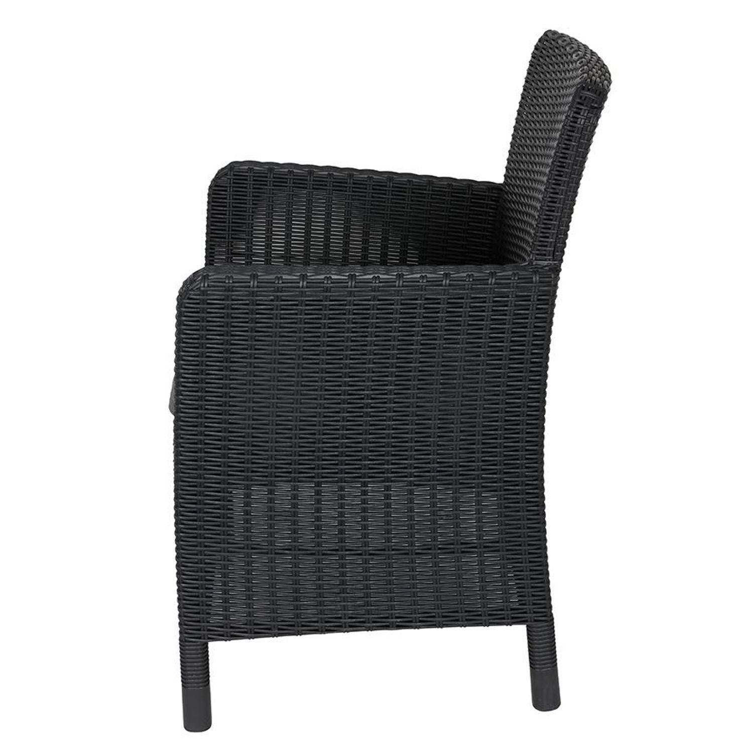 Keter Gartensessel Keter Dinningsessel Schwarz Gartenstuhl mit Sitzkissen Terrassen Innen