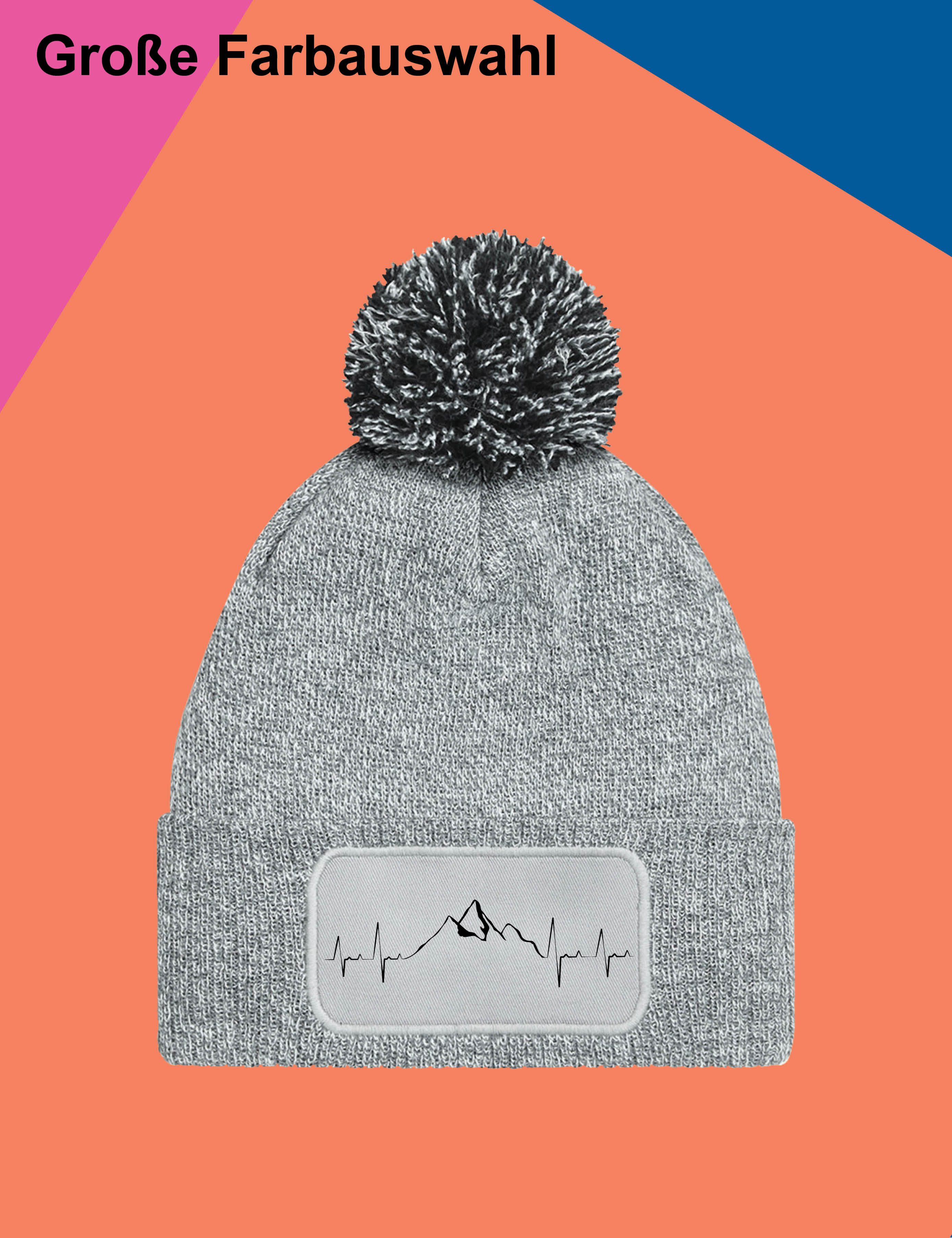 Youth Designz Beanie Unisex Strick Bommel Beanie Mütze mit Heartbeat Mounta günstig online kaufen