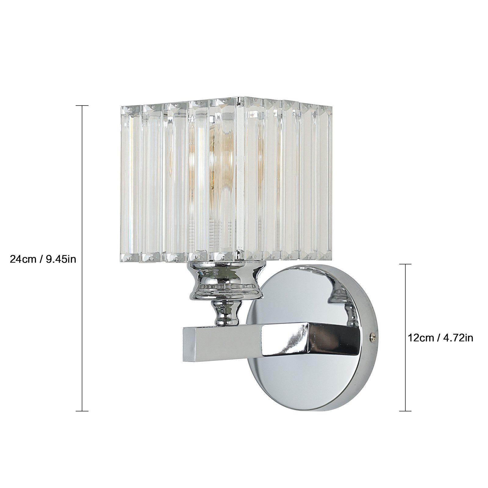 Goeco Wandleuchte Kristall Wandlampe, Quadratische Kristallleuchte, 24x13x1 günstig online kaufen