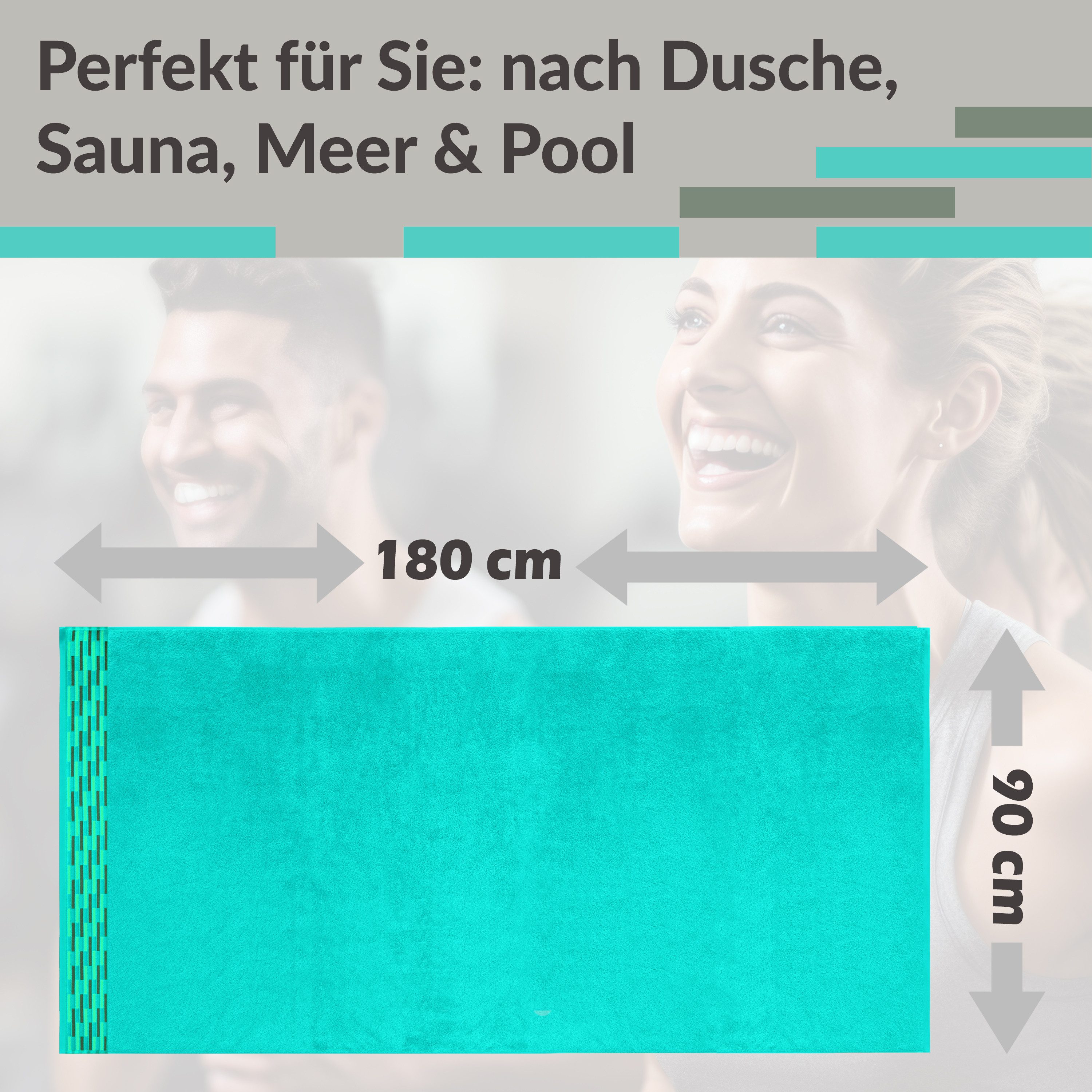 Lashuma Strandtuch - Badetuch Frottee, Strandhandtuch 90x180 cm aus 100% Baumwolle für Damen & Herren