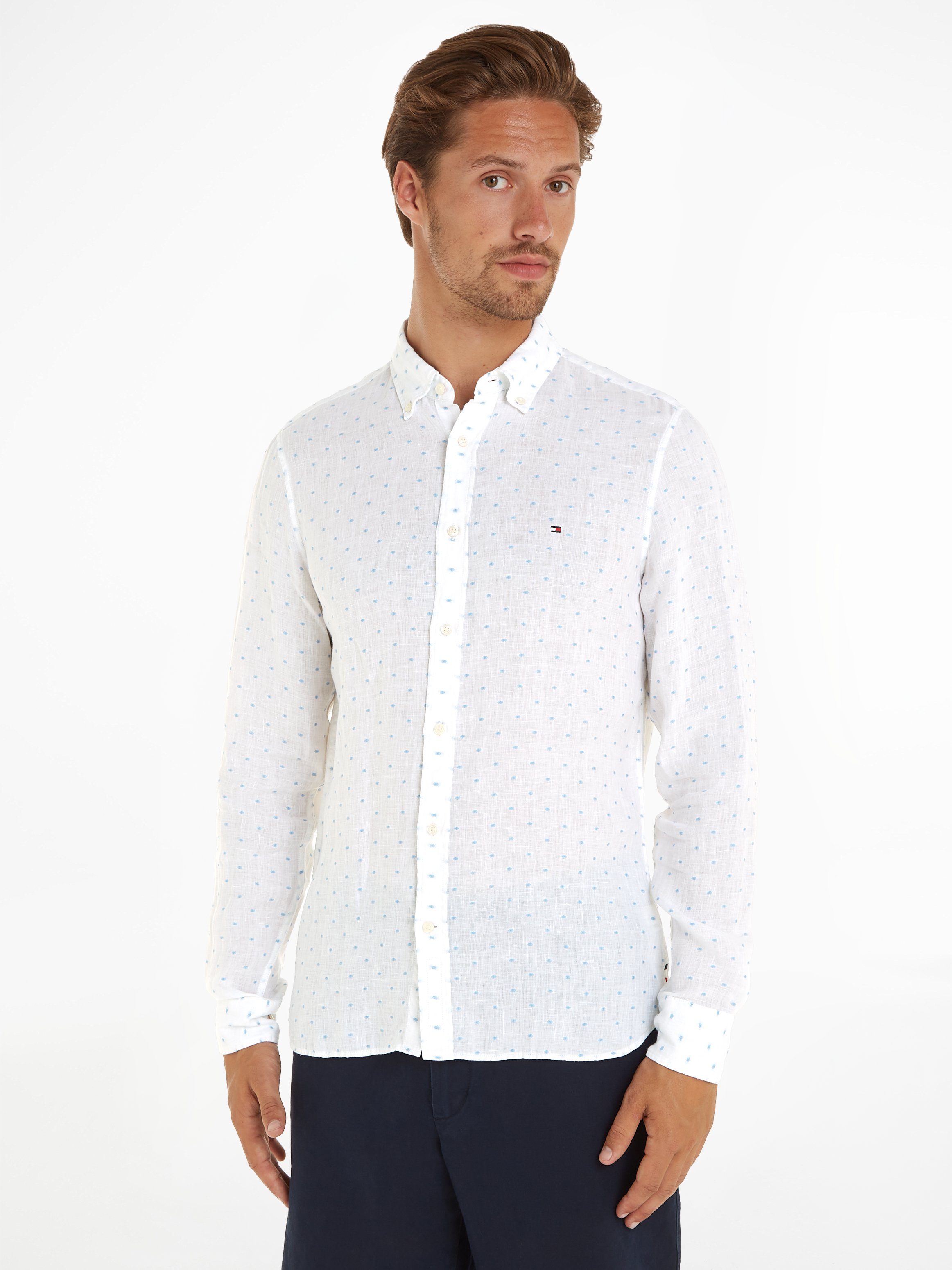Tommy Hilfiger Langarmhemd LINEN FIL COUPE günstig online kaufen