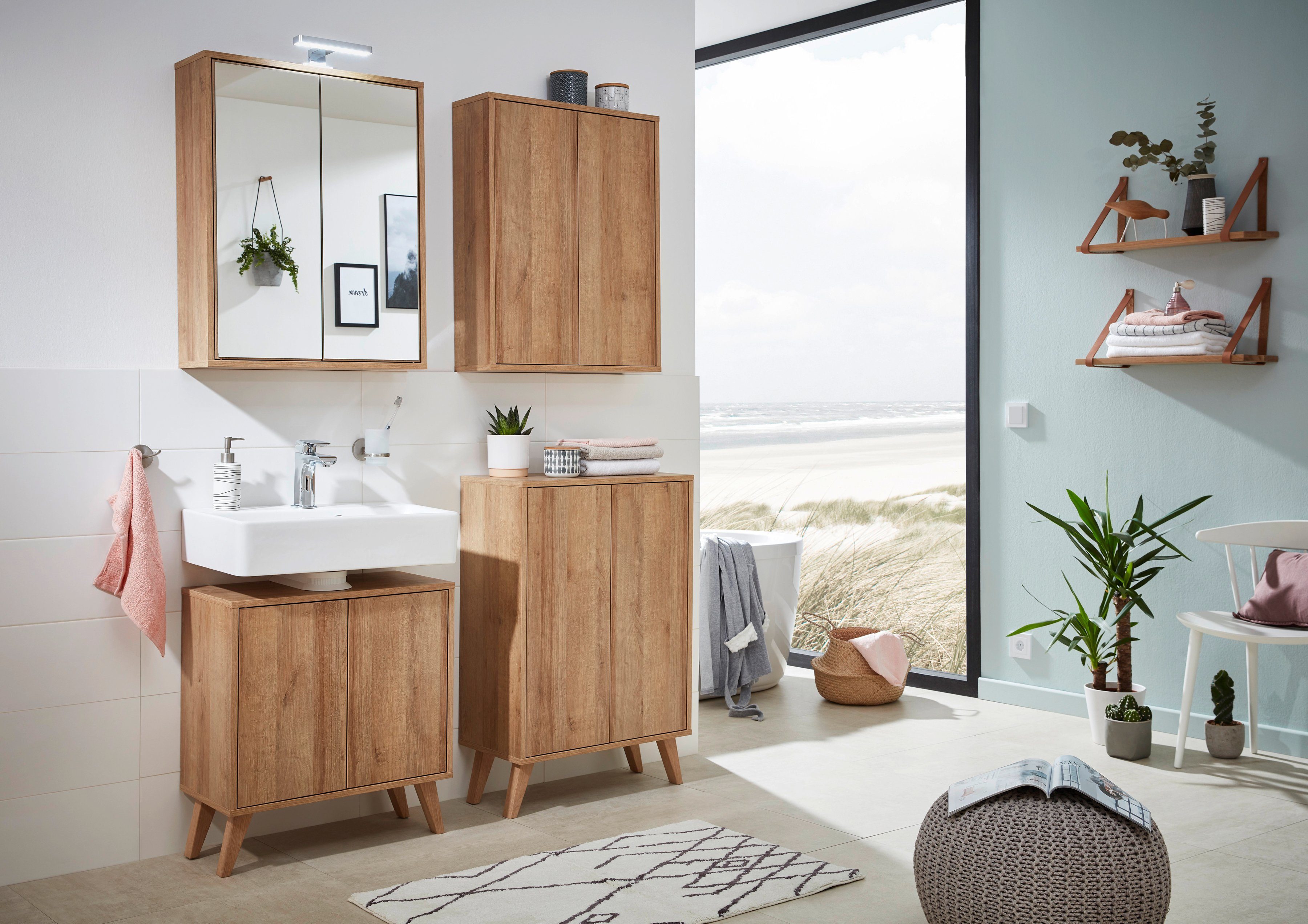 FACKELMANN Spiegelschrank Finn Badmöbel push-to-open