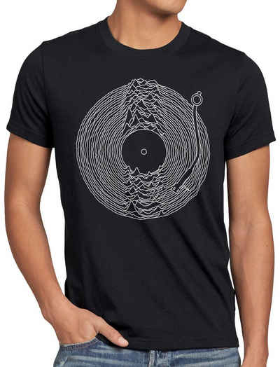 style3 Print-Shirt Herren T-Shirt DJ Line Art schallplatte turntable retro