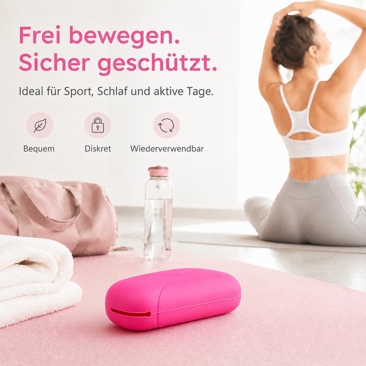 Tekoo Menstruationstasse Menstruationsdisc Set mit Aufbewahrungsbeutel Menstruationsdisk, 48 ml (entspricht ca. 4-5 Tampons), L Gr., 48 ml Kapazität für bis zu 12 Std. Schutz & 100% medizinisches Silikon
