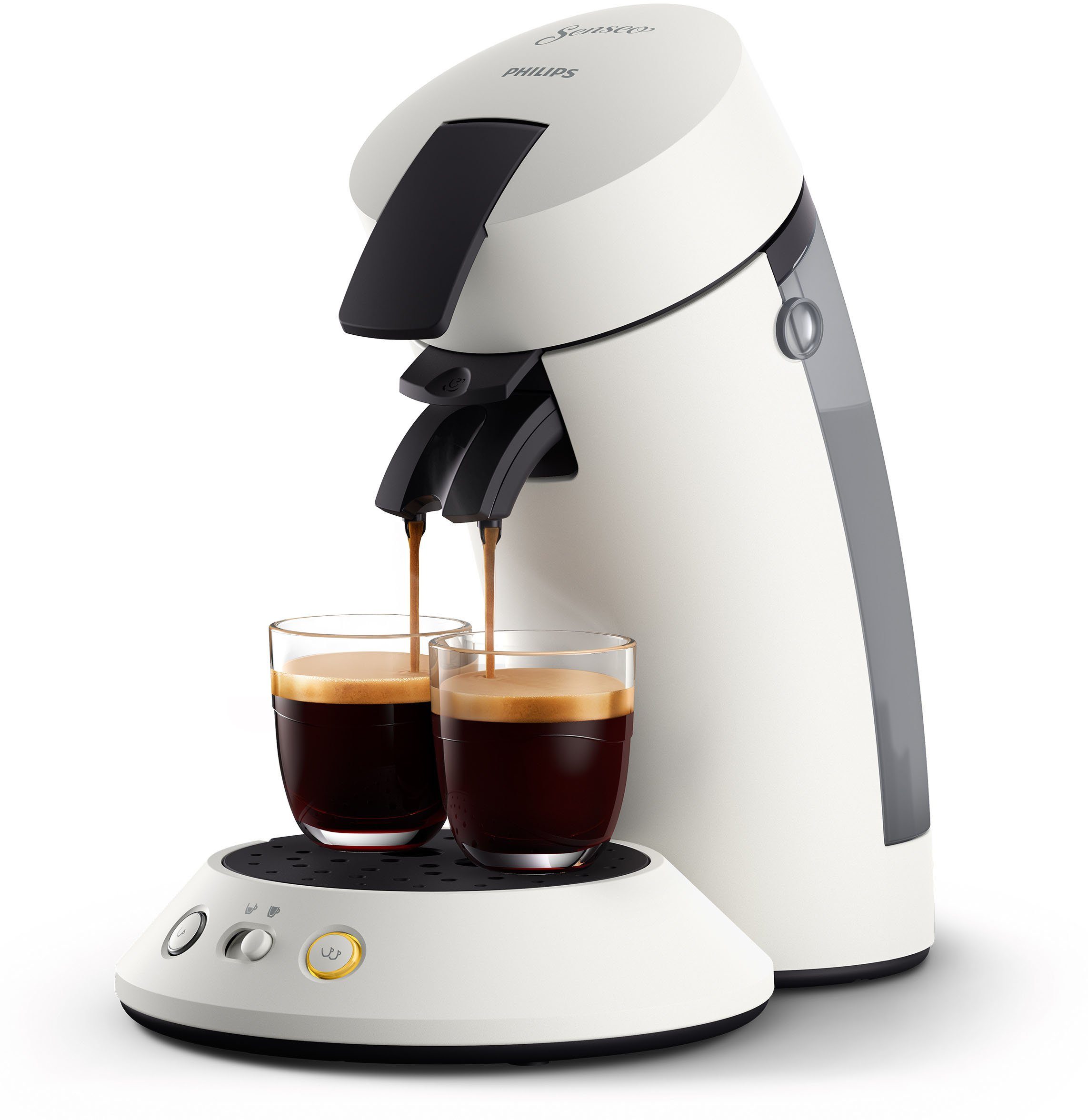 Philips Senseo Kaffeepadmaschine Original Memo-Funktion, Gratis-Zugaben aus Kaffeespezialitäten, (Wert CSA210/10, Plus 80% +3 recyceltem €5,-UVP) Plastik