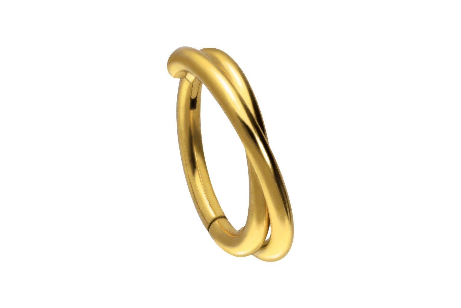 Nasenpiercing Titan Segmentring Clicker 2 RINGE ÜBERKREUZT Ohrpiercing Septum Nase