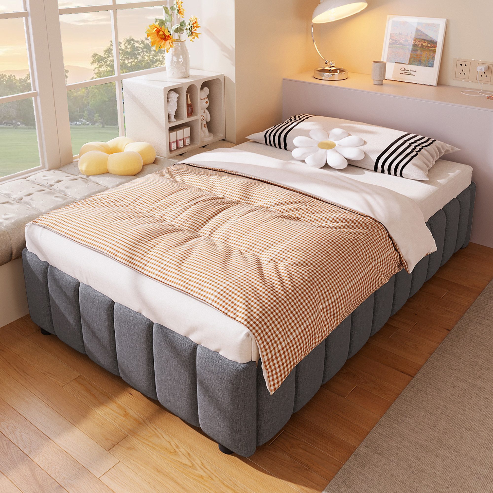 OKWISH Polsterbett Funktionsbett,Kinderbett,Jugendbett,Gästebett (Polsterbe günstig online kaufen
