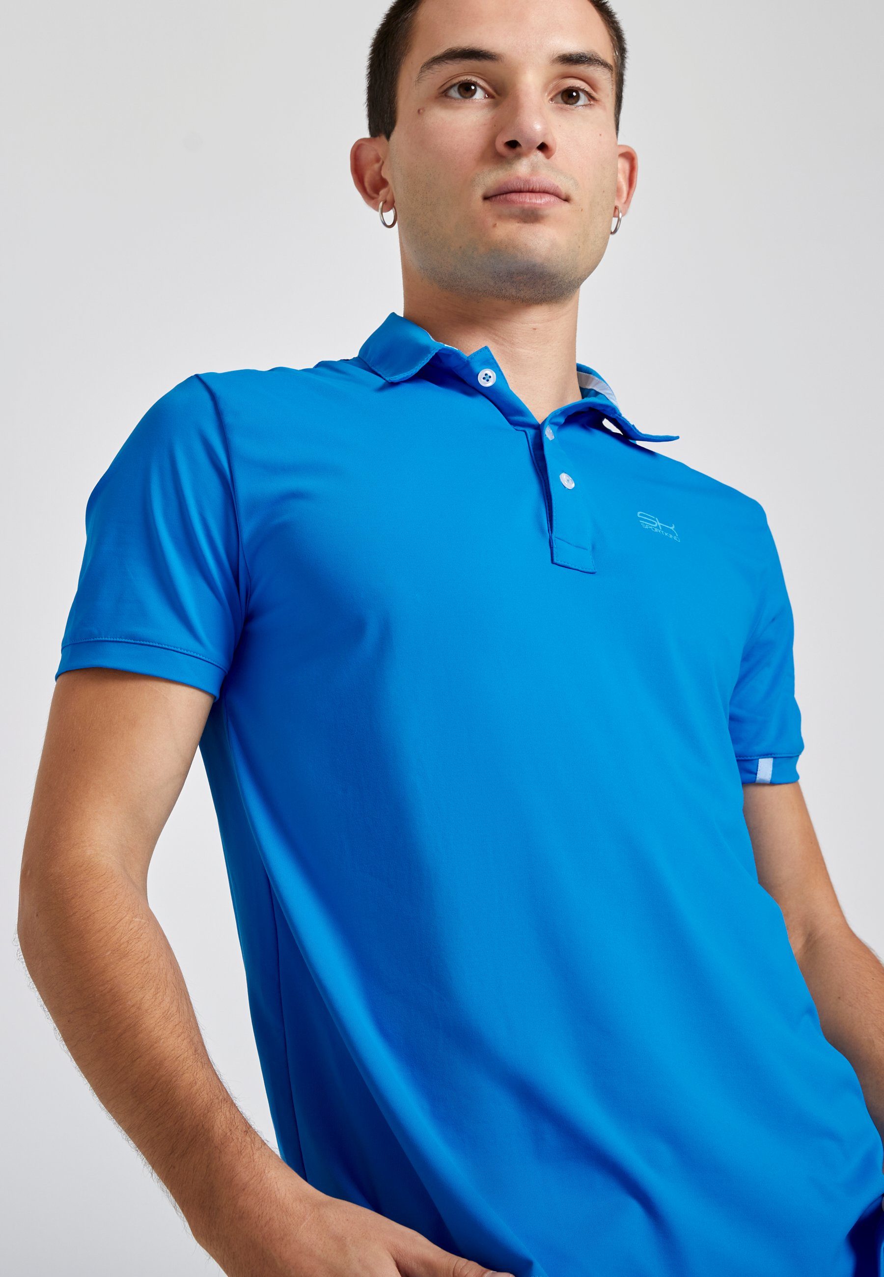 SPORTKIND Funktionsshirt Golf Polo & blau Shirt cyan Jungen Herren Kurzarm