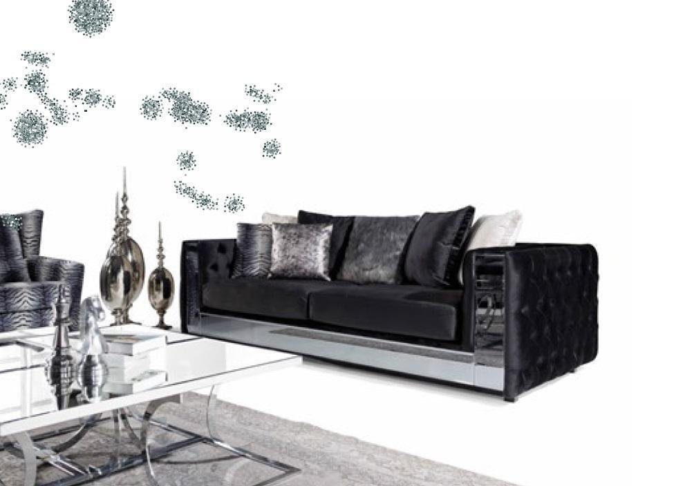 JVmoebel 3-Sitzer Chesterfield Sofa 3 Sitzer Wohnzimmer Modernes Design Sofas Textill | Einzelsofas