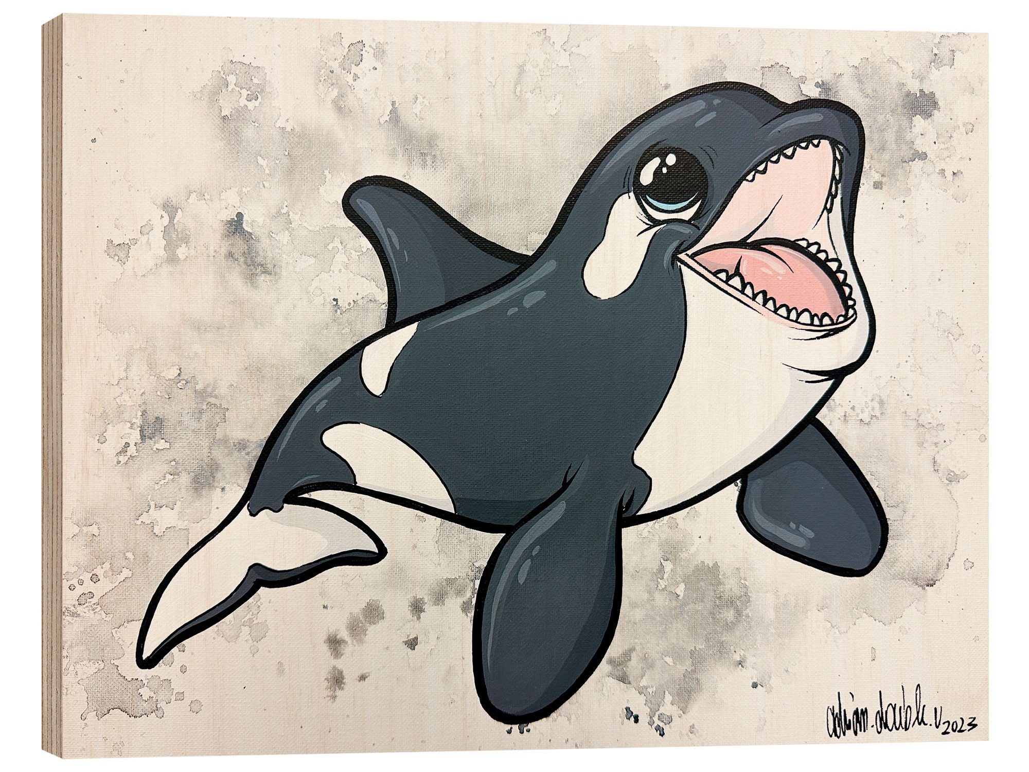 Posterlounge Wandbild Baby Orca, A.DOUBLE.U, erhältlich als Poster, Leinwandbild, Wandsticker oder Acrylglasbild
