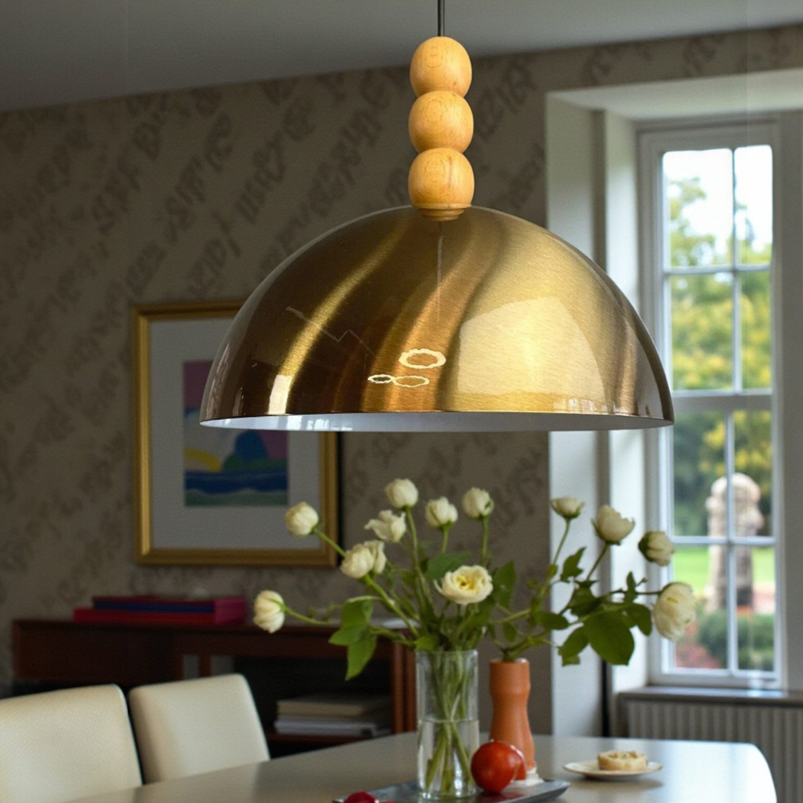 Bamyum Pendelleuchte Pendelleuchte Yimpi Wulst Metall Ø30cm, Modern Hängelampe, ohne Leuchtmittel