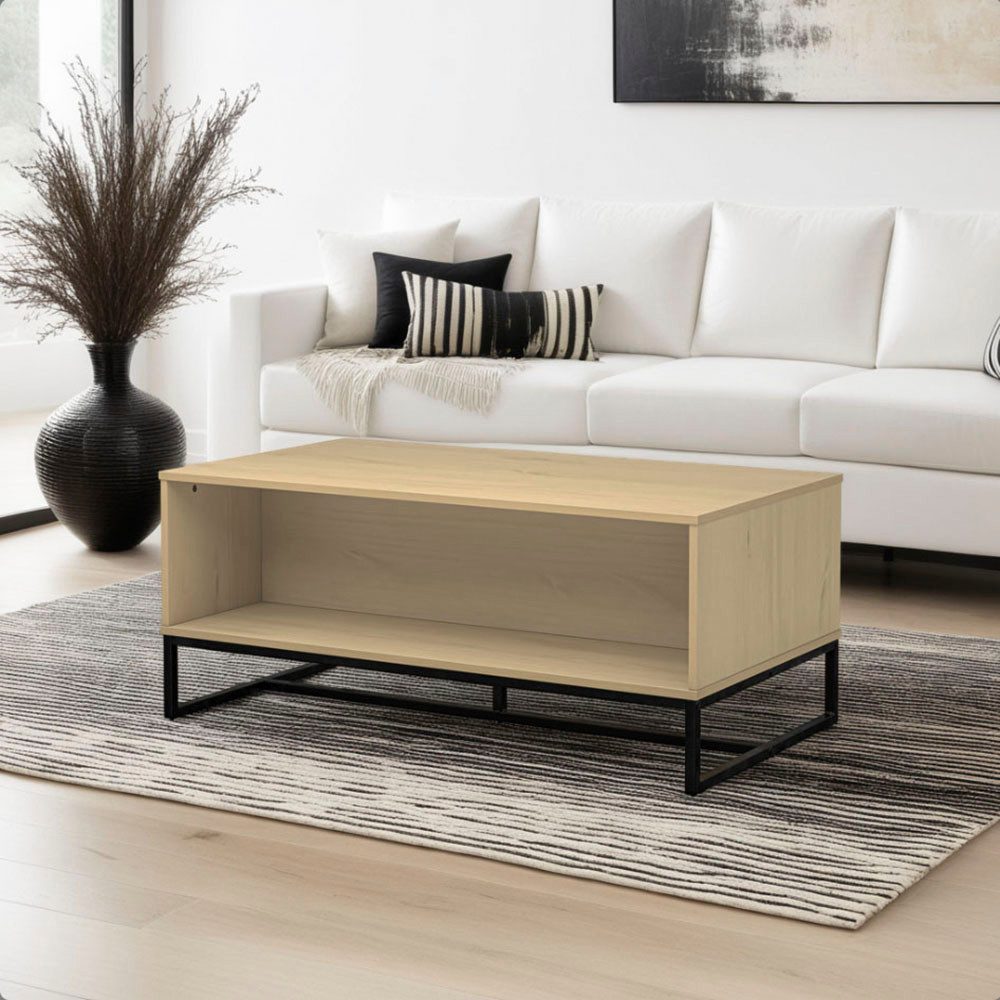 Inter Link Couchtisch Vivo (1-St), Kiefer Massiv, Soft-Close, Industrial Style, BxTxH: 100 x 60 x 45 cm