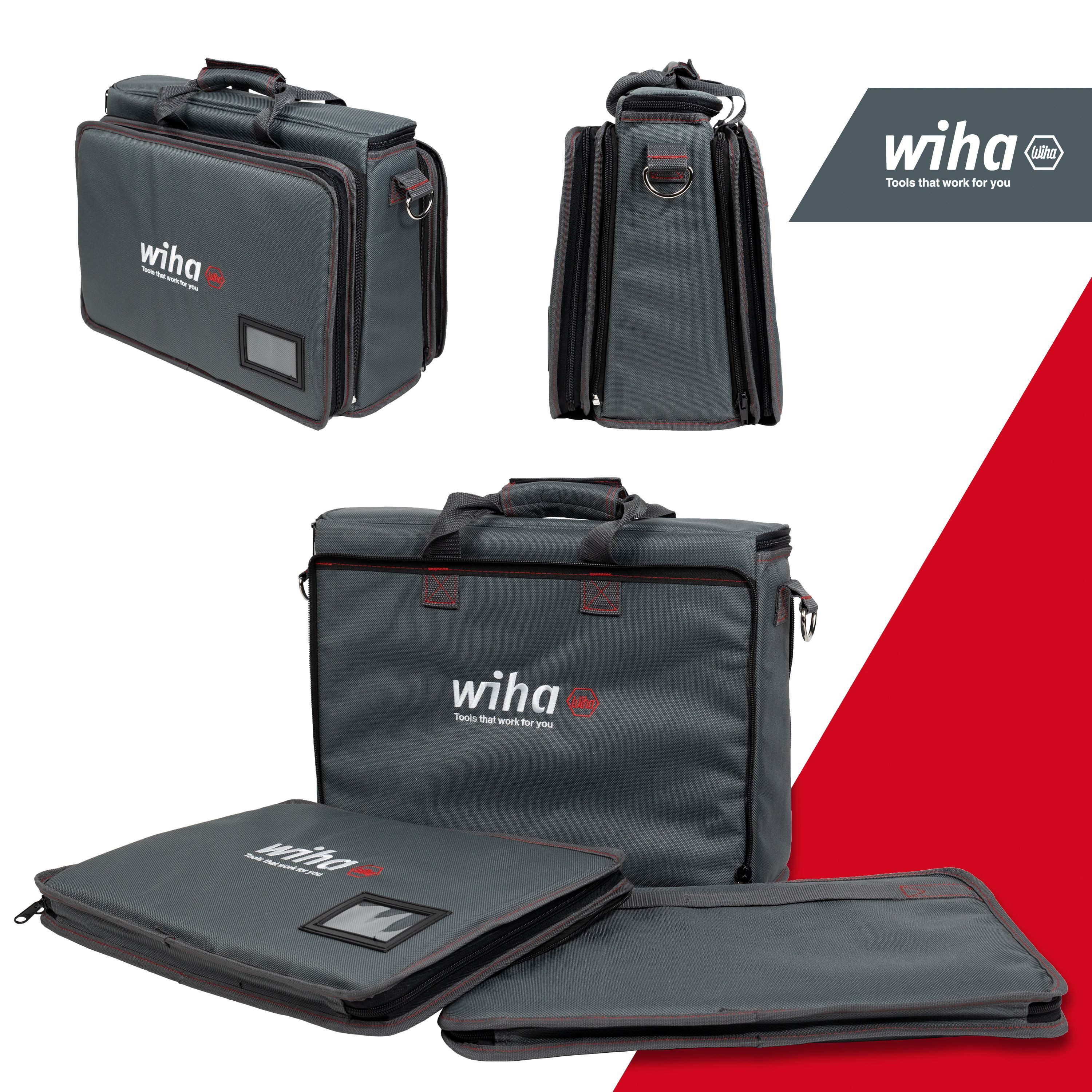 Wiha Werkzeugtasche (43879) - 31 tlg., Werkzeug Set Service-Techniker, 30-tlg., VDE