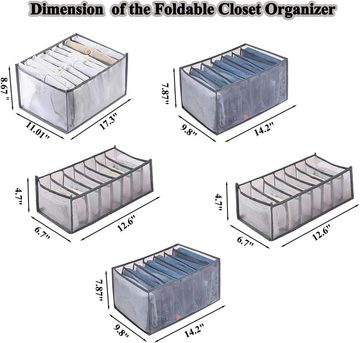 Coonoor Aufbewahrungsdose 5 Stück Schrank Organizer Kleiderschrank mit 7/9 Fächern für Hosen (5 St)