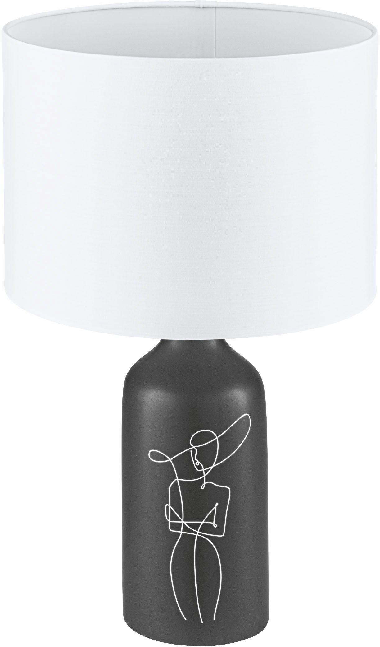 EGLO Tischleuchte VINOZA, Leuchtmittel wechselbar, ohne Leuchtmittel, Tischleuchte in schwarz aus Keramik - exkl. E27 - 40W | Tischlampen
