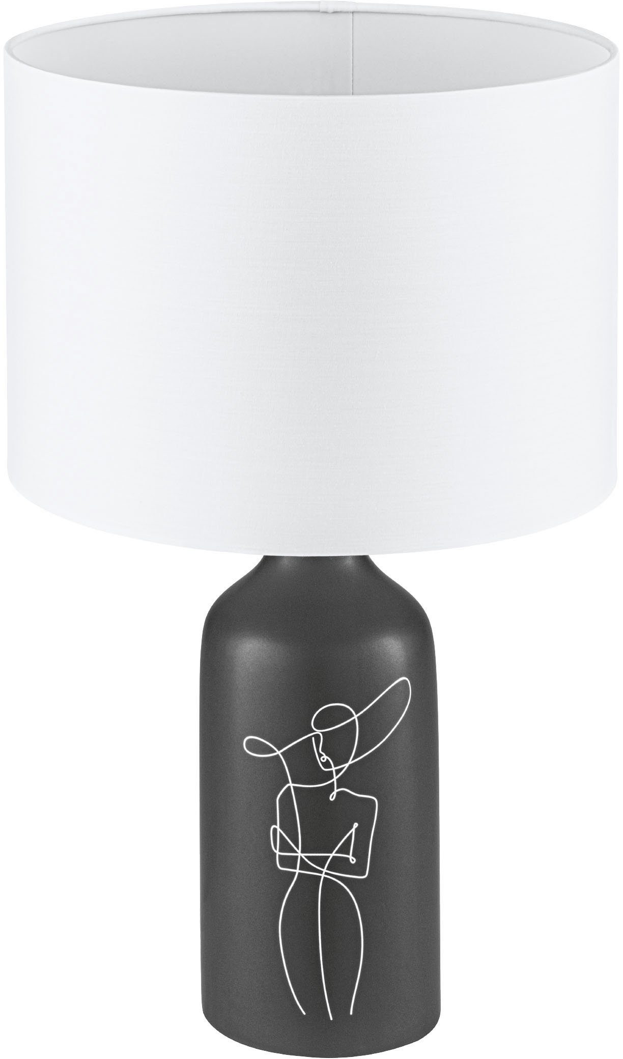 EGLO Tischleuchte VINOZA, ohne Leuchtmittel, Tischleuchte aus Keramik - exkl. E27 - 1X40W