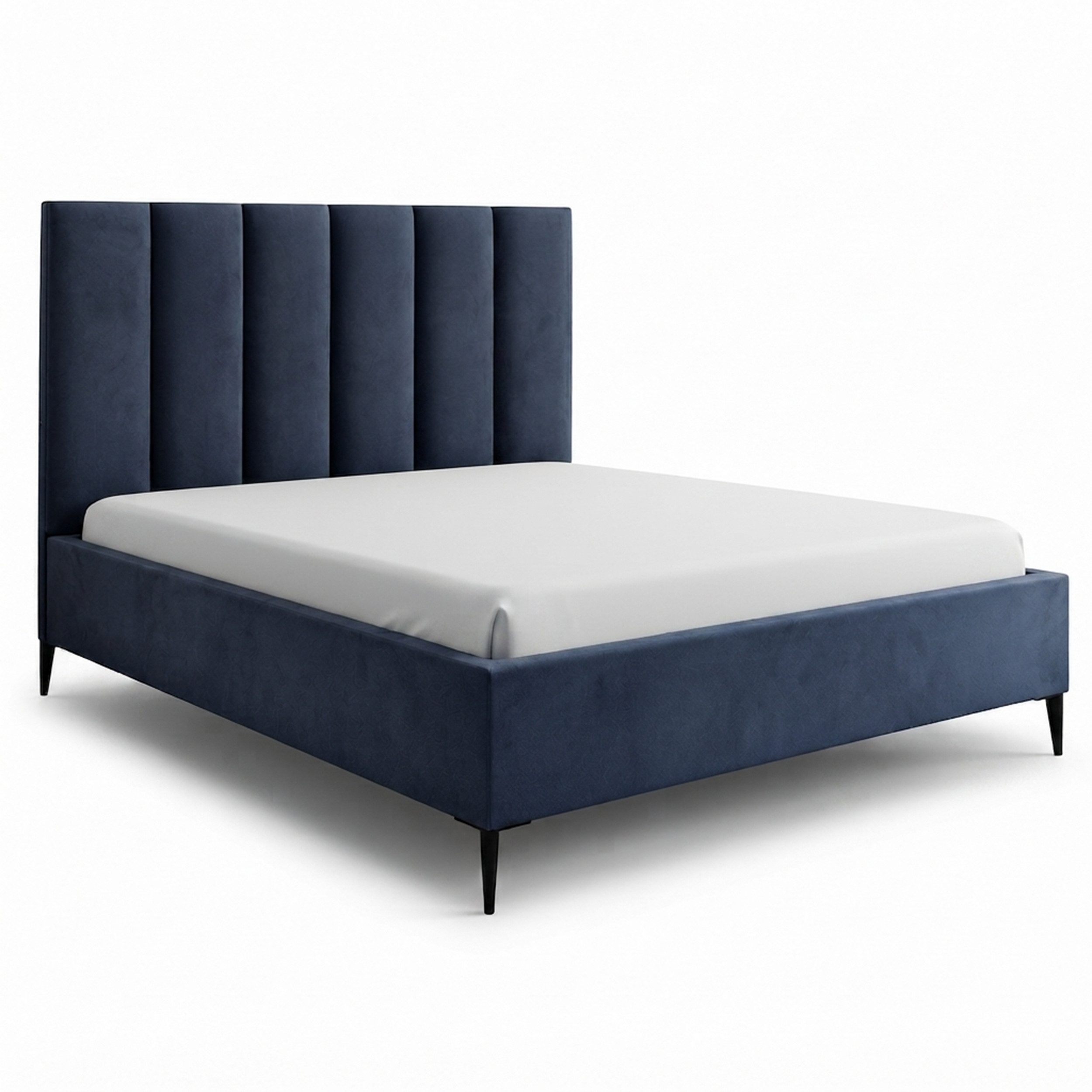 Goldstoff Polsterbett Modernes Bett "GERMAIN" mit hohem Kopfteil und integriertem Bettkasten (120–200x200 cm, Kopfteilhöhe: 90/110 cm, Seitenhöhe: 25/40 cm), Elegantes Bett mit Stauraum und wählbarer Kopfteilhöhe