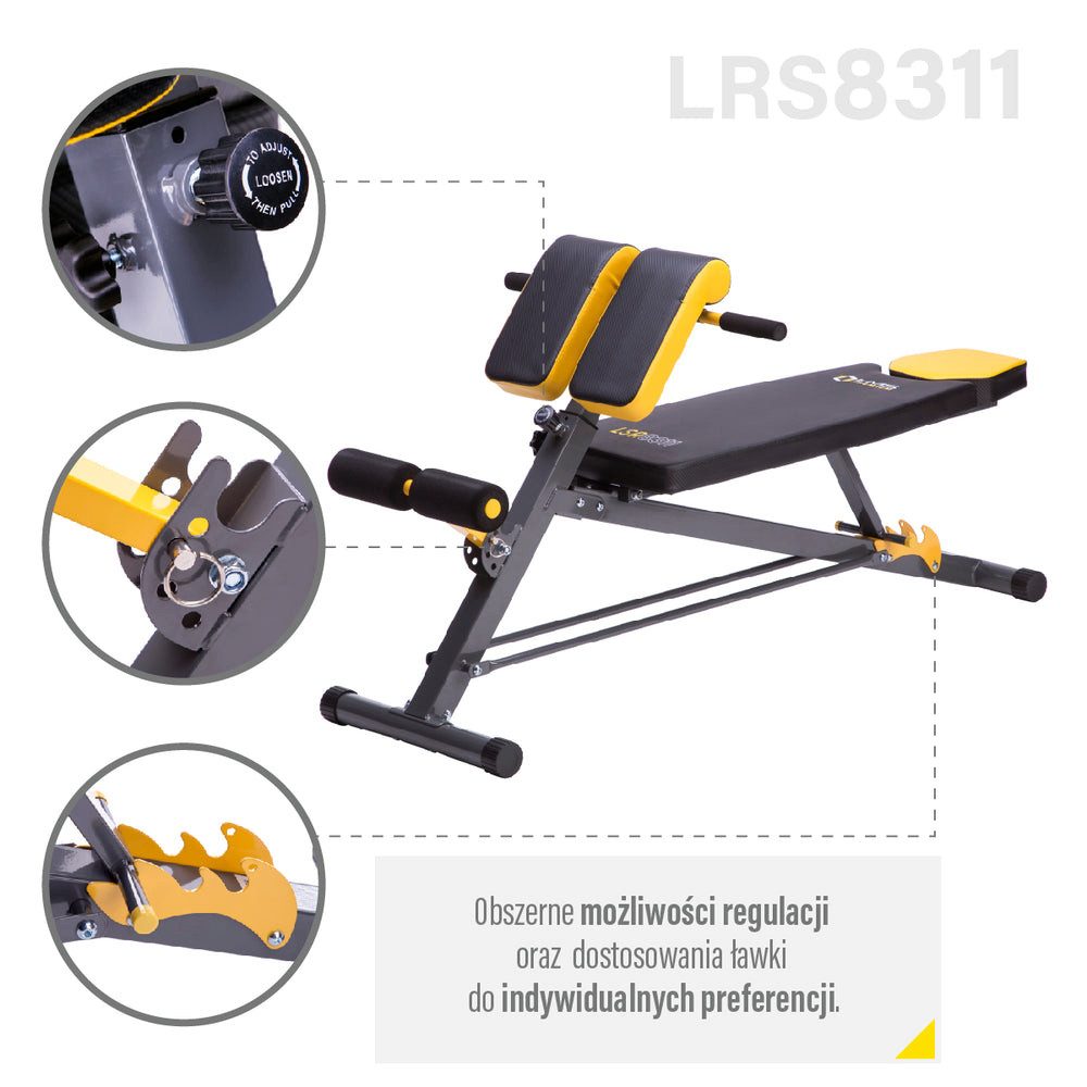 HMS Premium Rückentrainer Trainingsbank Übungsbank 3 in 1, (Spar-Set, 1-tlg., Ganzkörpertraining), Weiche Polsterung und Carbon-Oberfläche sorgen für Rutschfestigkeit
