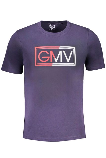 GIAN MARCO VENTURI T-Shirt Herren Kurzarm-Shirt Blau mit Print und Rundhals günstig online kaufen