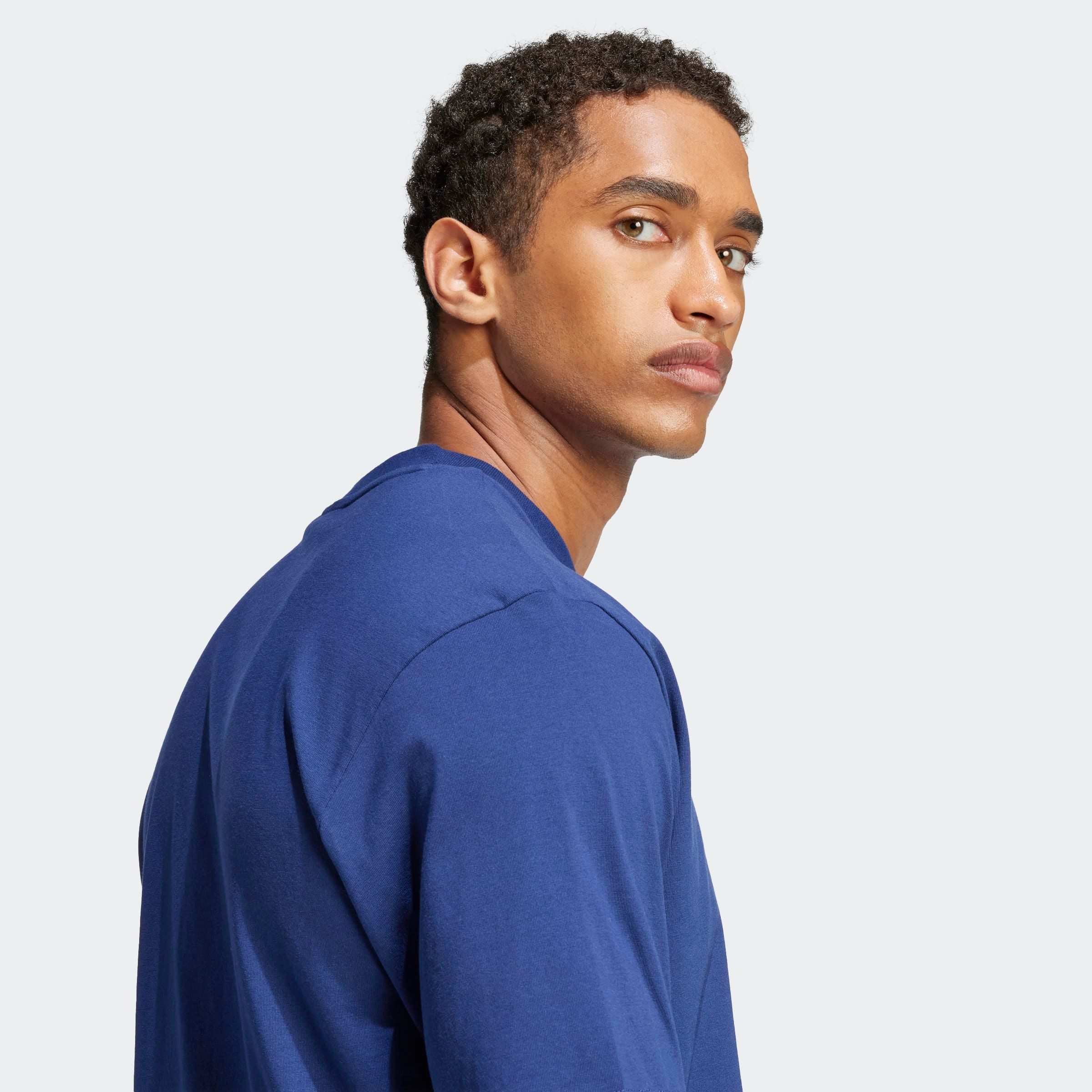 adidas Sportswear T-Shirt ESSENTIALS LINEAR SINGLE JERSEY überschnittene Schultern, Kurzarmdesign, aus Baumwolljersey – Bild 5 von 5