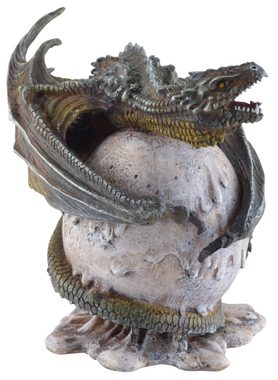 Vogler direct Gmbh Dekofigur Drache beschützt ein Drachenei, Größe: LxBxH ca. 13x16x15 cm, aus Kunststein