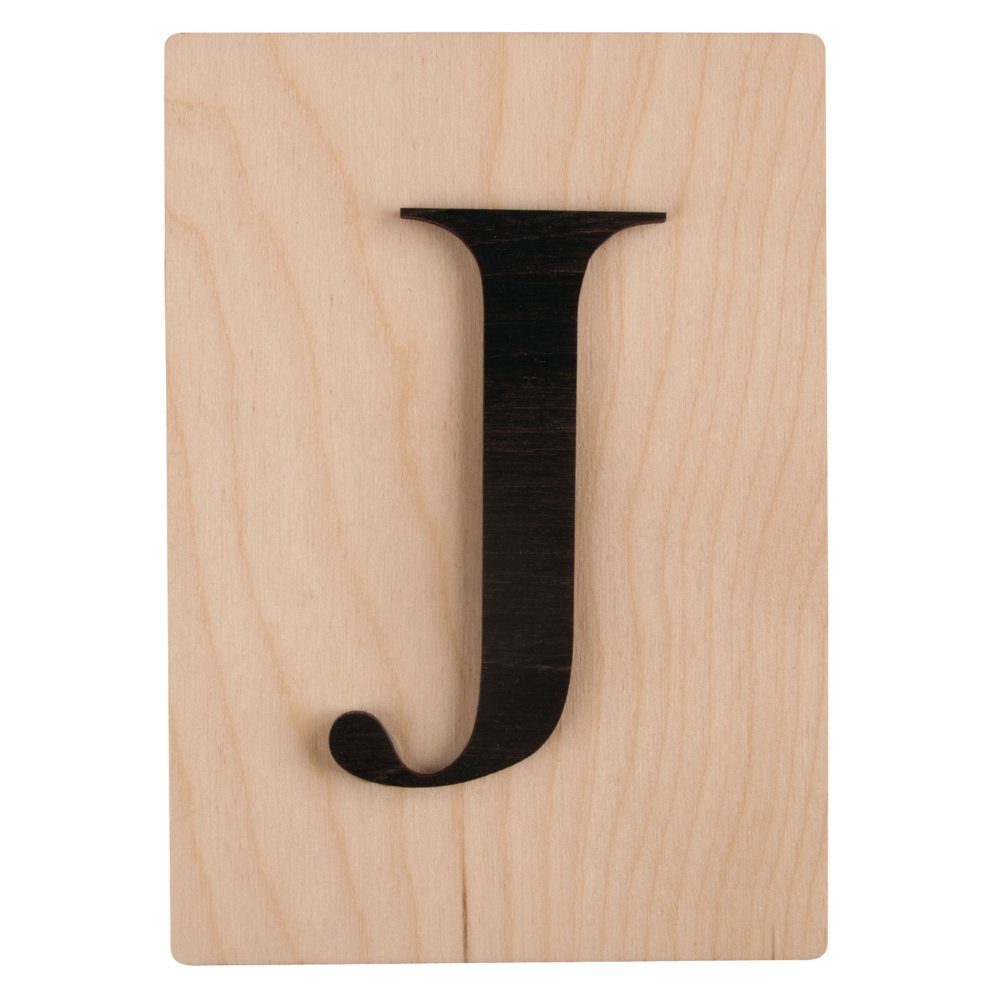 Rayher Deko-Buchstaben Holz Buchstabe FSC 10,5x14,8cm J schwarz