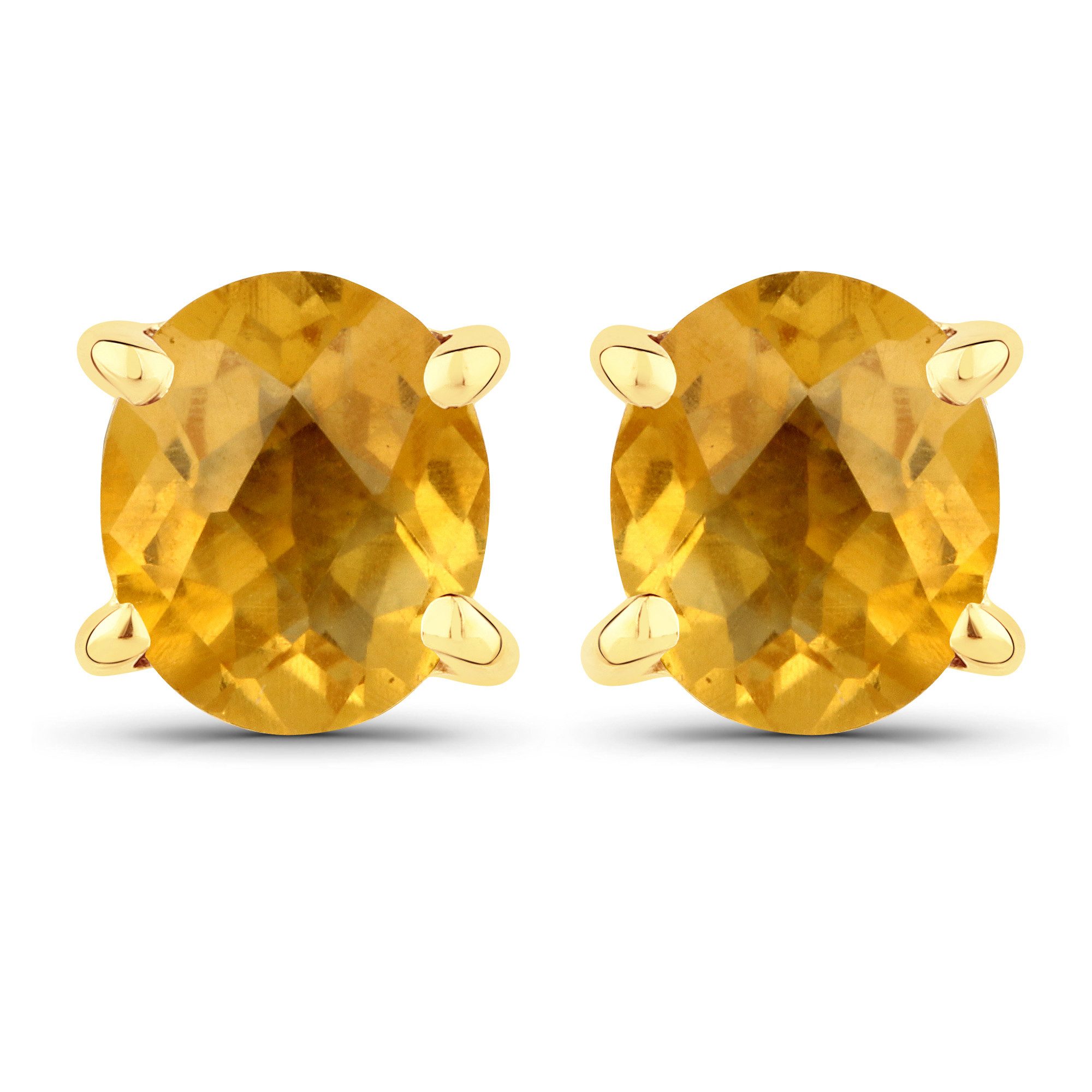 Vira Jewels Paar Ohrstecker 925-Sterling Silber vergoldet Glänzend Citrin g günstig online kaufen